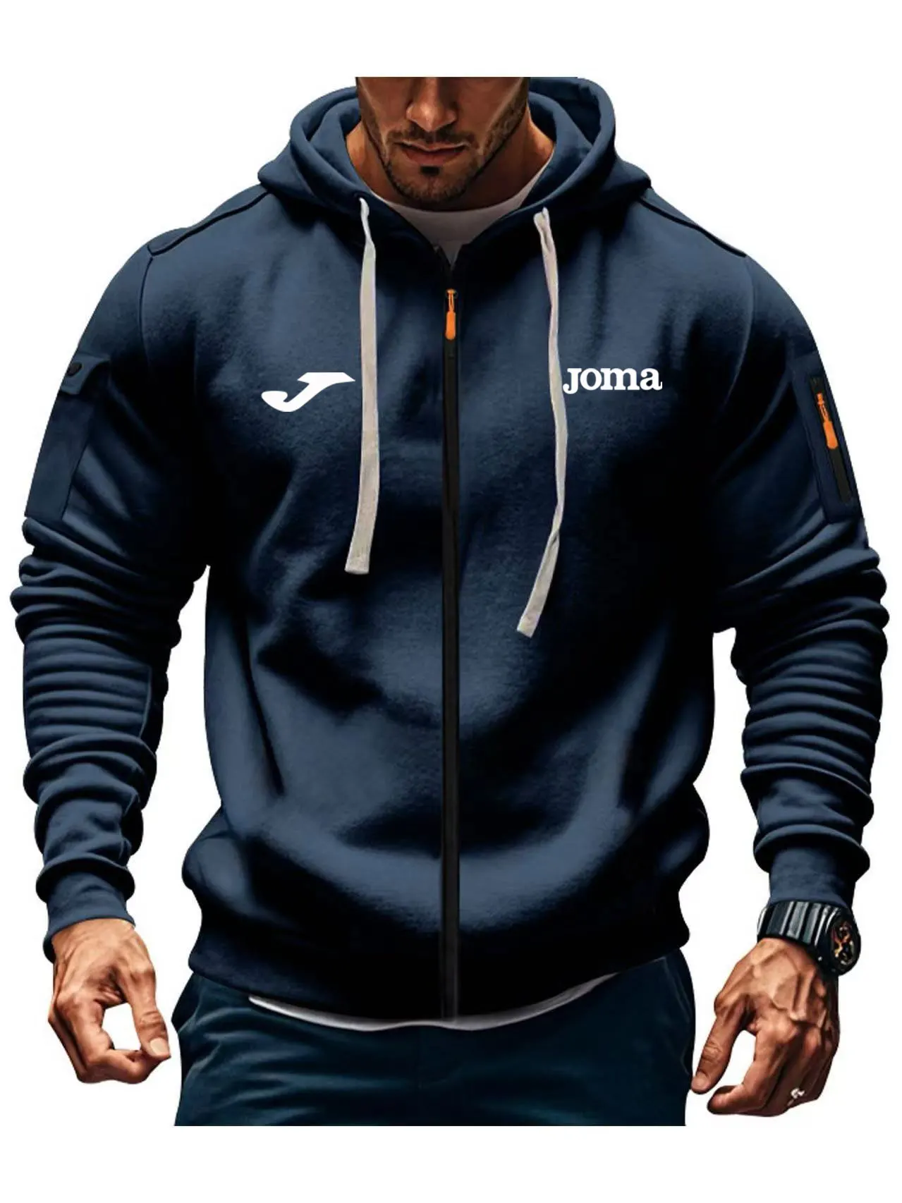 Spring Autumn and Outdoor Fashion Men's Clothing JOMA man Hooded Sweatshirt with Zipper Jacket European Style Loose Fit Suitable