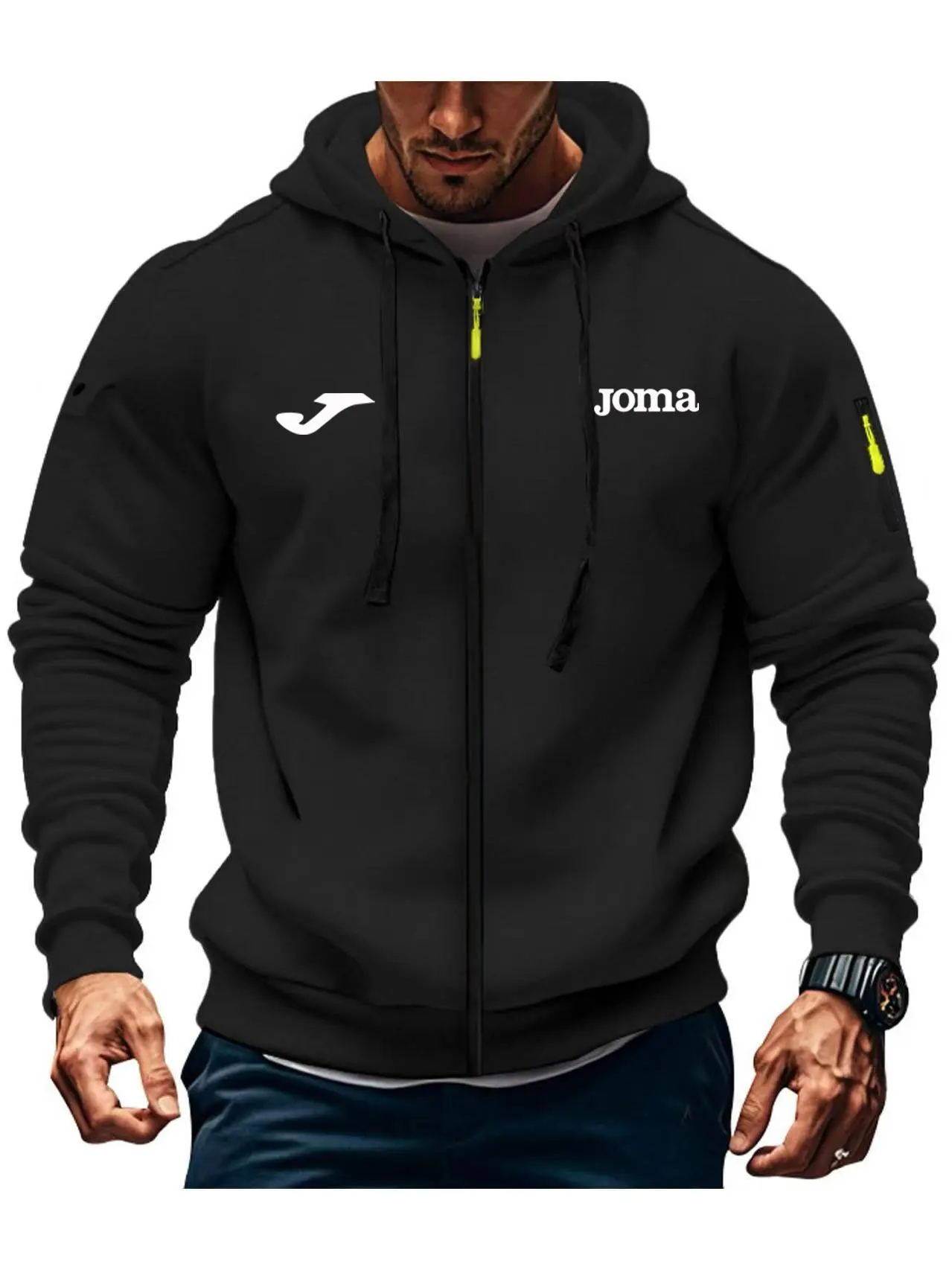 Spring Autumn and Outdoor Fashion Men's Clothing JOMA man Hooded Sweatshirt with Zipper Jacket European Style Loose Fit Suitable