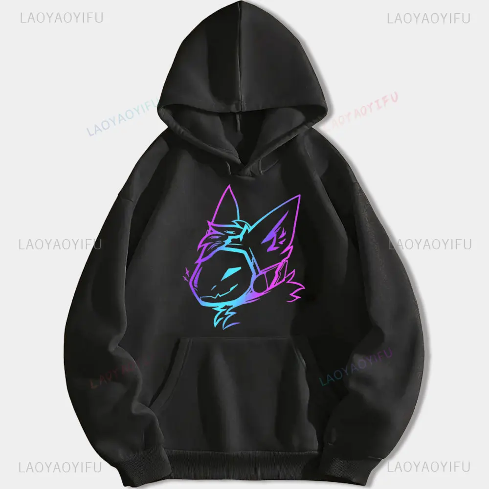 Groovy Protogen Bust Lineart Anime Graphic Unisex Hoodie Oversized Streetwear Y2K Aesthetic Cyber Kawaii Gamer Apparel