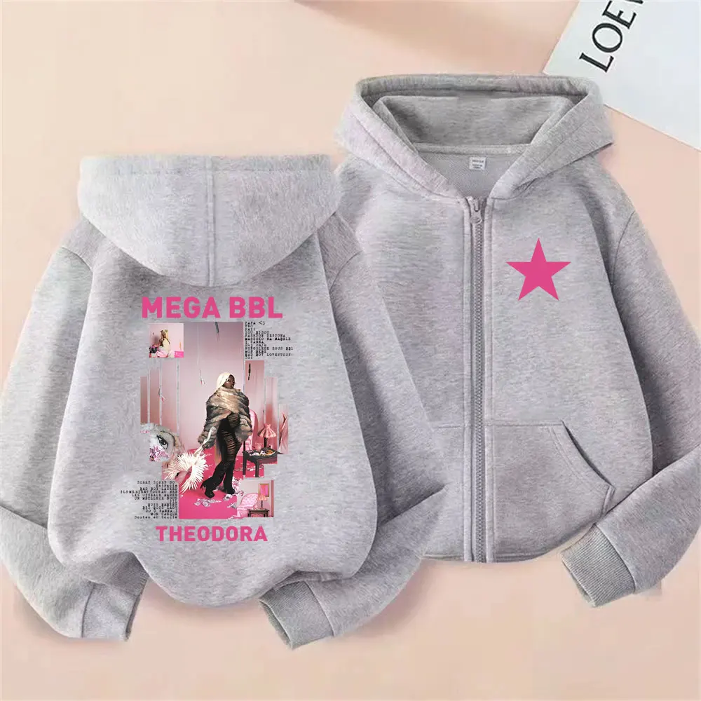 Rapper Theodora Mega Bbl Album Zipper Hoodie Men Women Hip Hop Fashion Pop Music Streetwear Male Casual Vintage Zip Up Jacket