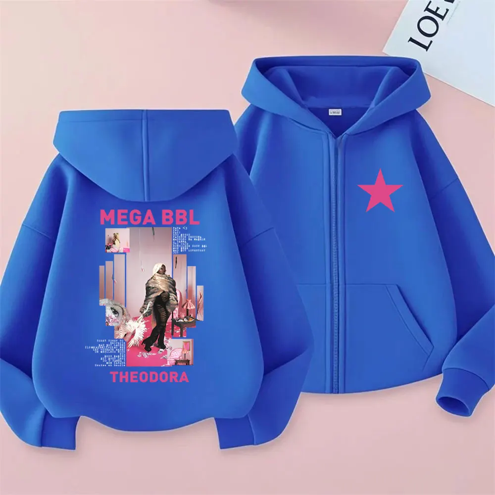 Rapper Theodora Mega Bbl Album Zipper Hoodie Men Women Hip Hop Fashion Pop Music Streetwear Male Casual Vintage Zip Up Jacket