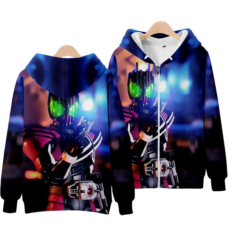 Masked Rider 3D Printing Kids/Men/Women Autumn Winter Japanese Anime Hoodies Sweatshirt Long Sleeve Zipper Jacket Coat
