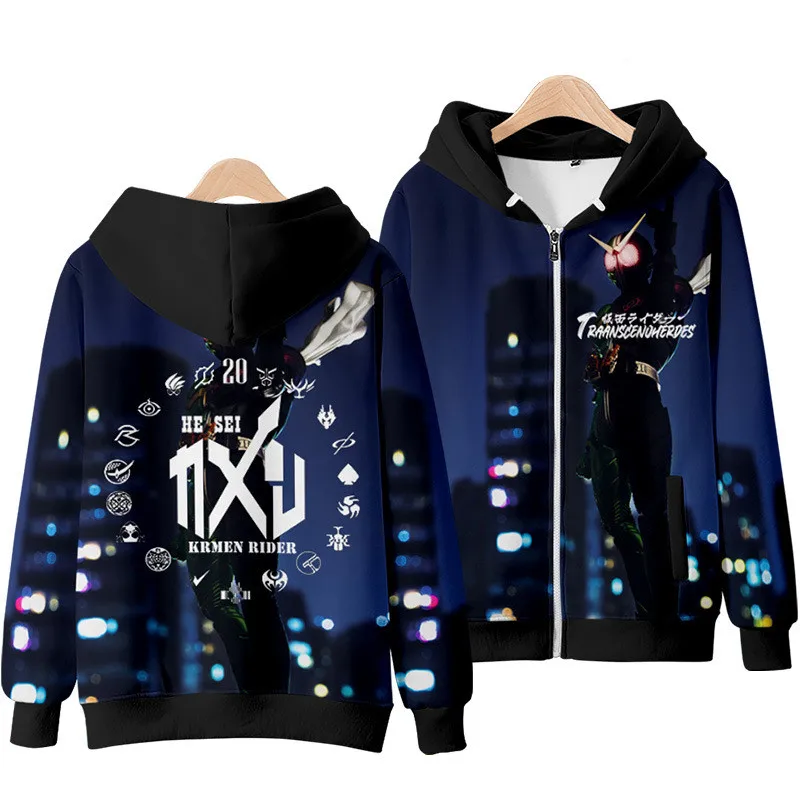 Masked Rider 3D Printing Kids/Men/Women Autumn Winter Japanese Anime Hoodies Sweatshirt Long Sleeve Zipper Jacket Coat