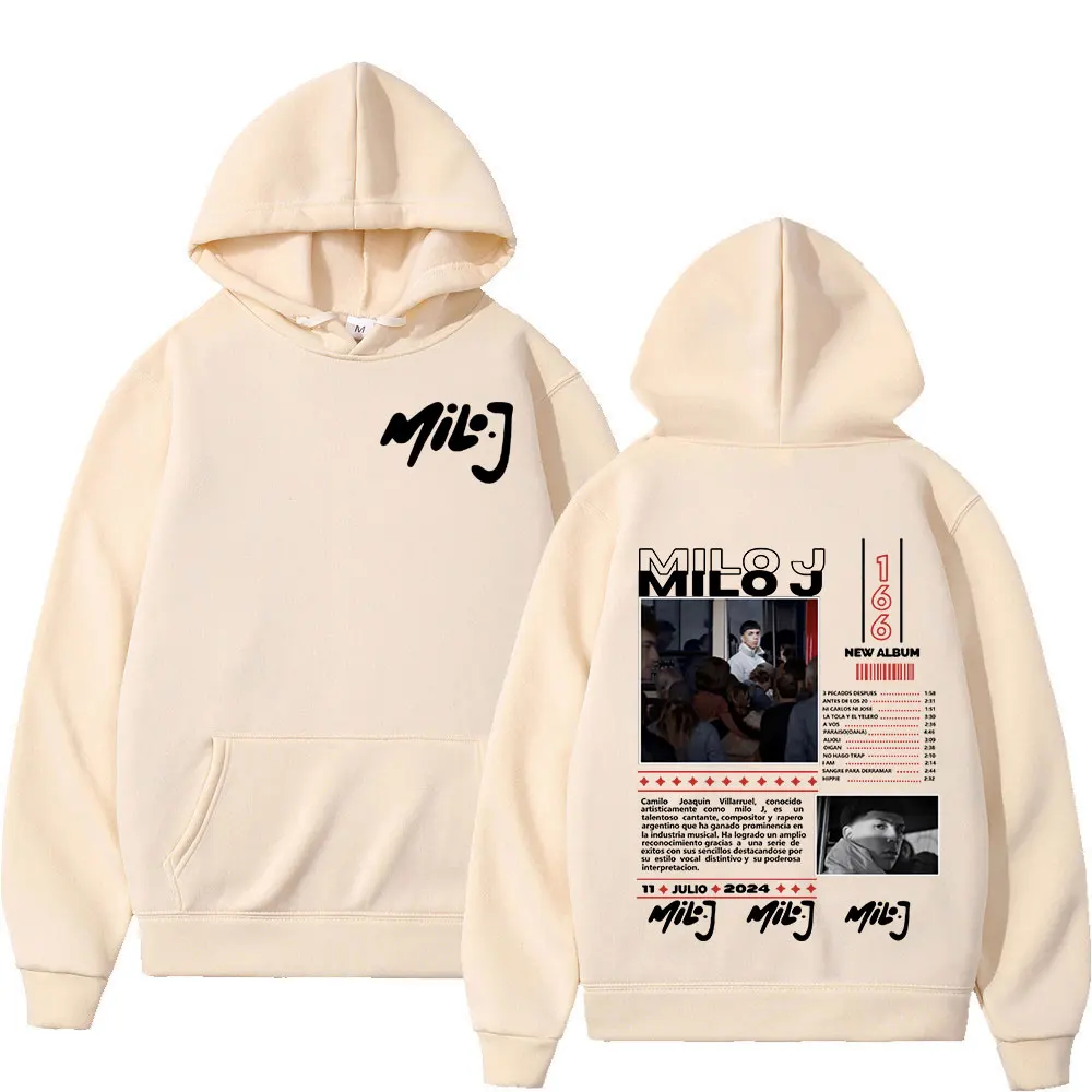 Rapper Milo J 166 Album Merch Hoodies Fashion Hip Hop Sweatshirts Mens Women Clothing Long Sleeve Oversized Pullovers Streetwear