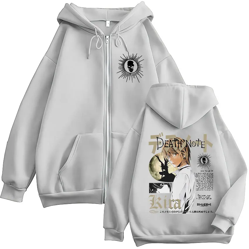Anime Death Note Yagami Light Zipper Hoodies Men's Women Clothing Fashion Hip Hop Long Sleeves Zip Up Hooded Sweatshirts Jackets