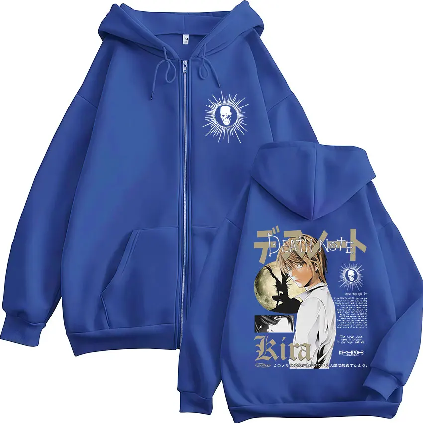Anime Death Note Yagami Light Zipper Hoodies Men's Women Clothing Fashion Hip Hop Long Sleeves Zip Up Hooded Sweatshirts Jackets