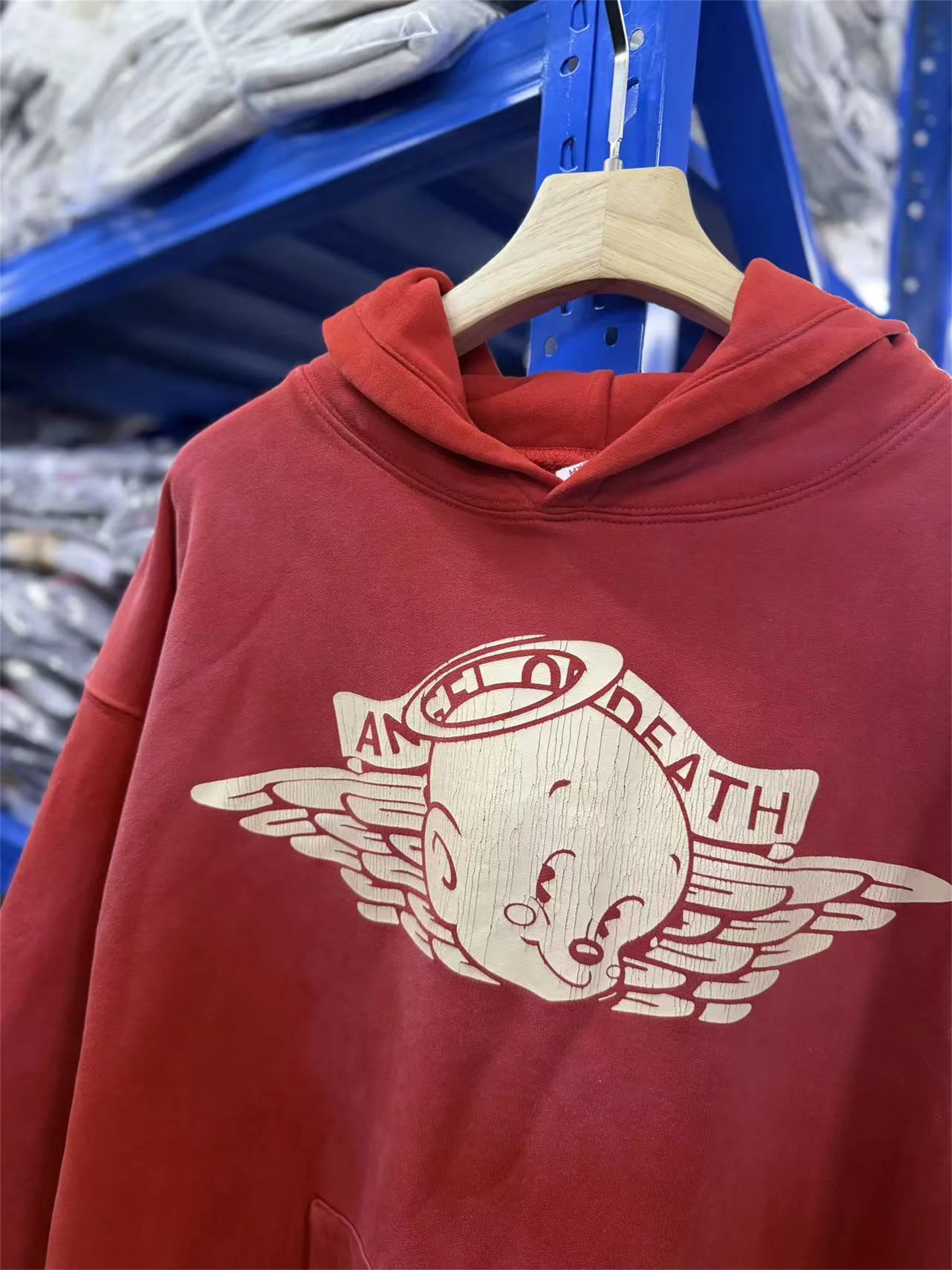 26SS SAINT OF MICHAEL Mxxxxxx BABY MICHAEL HOODIE Printed Distressed Long Sleeve Hooded Sweatshirt Cotton Hoodies For Men