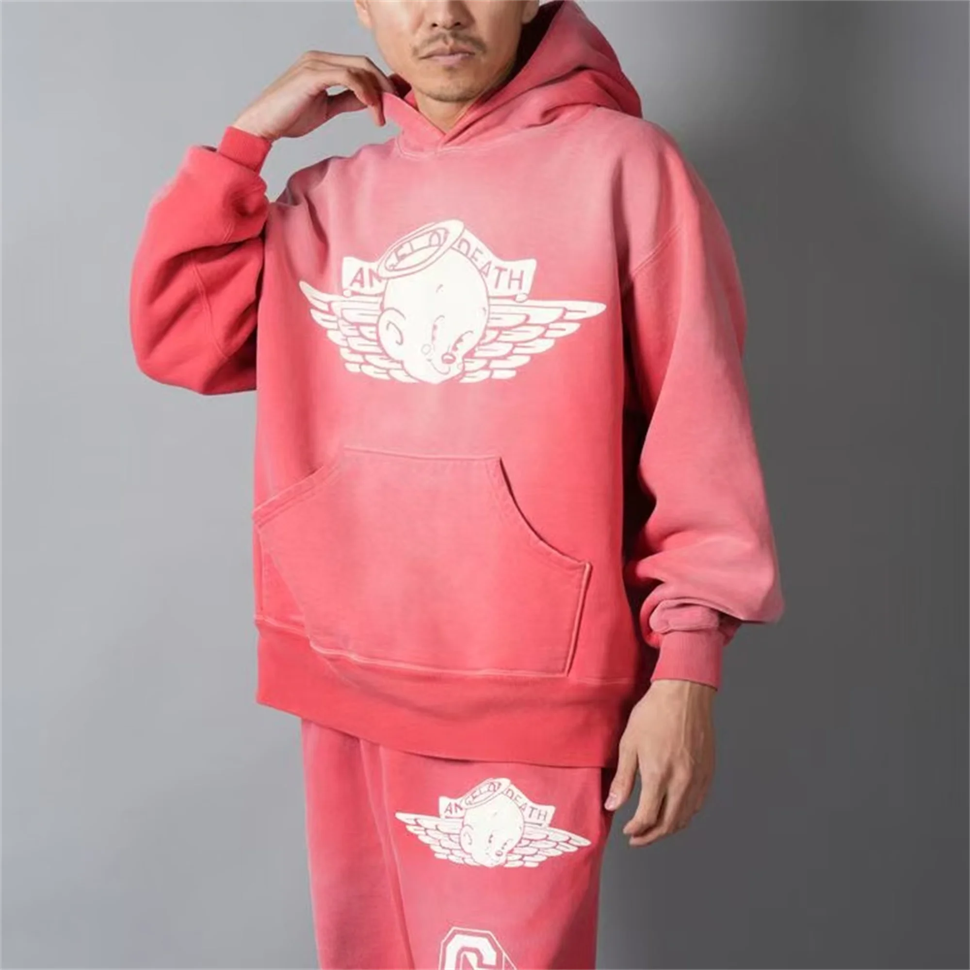 26SS SAINT OF MICHAEL Mxxxxxx BABY MICHAEL HOODIE Printed Distressed Long Sleeve Hooded Sweatshirt Cotton Hoodies For Men