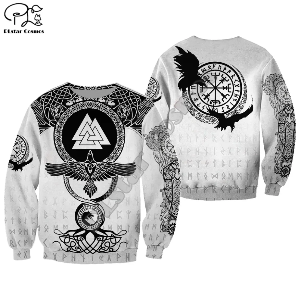 PLstar Cosmos Valhalla God Odin Warrior Tattoo Vintage NewFashion Tracksuit 3DPrint Harajuku Pullover Casual Jacket Hoodies X26