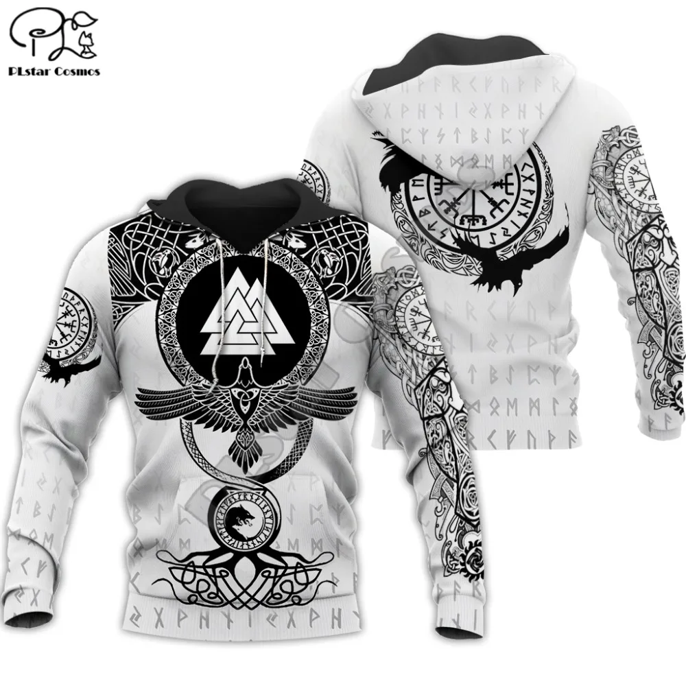 PLstar Cosmos Valhalla God Odin Warrior Tattoo Vintage NewFashion Tracksuit 3DPrint Harajuku Pullover Casual Jacket Hoodies X26