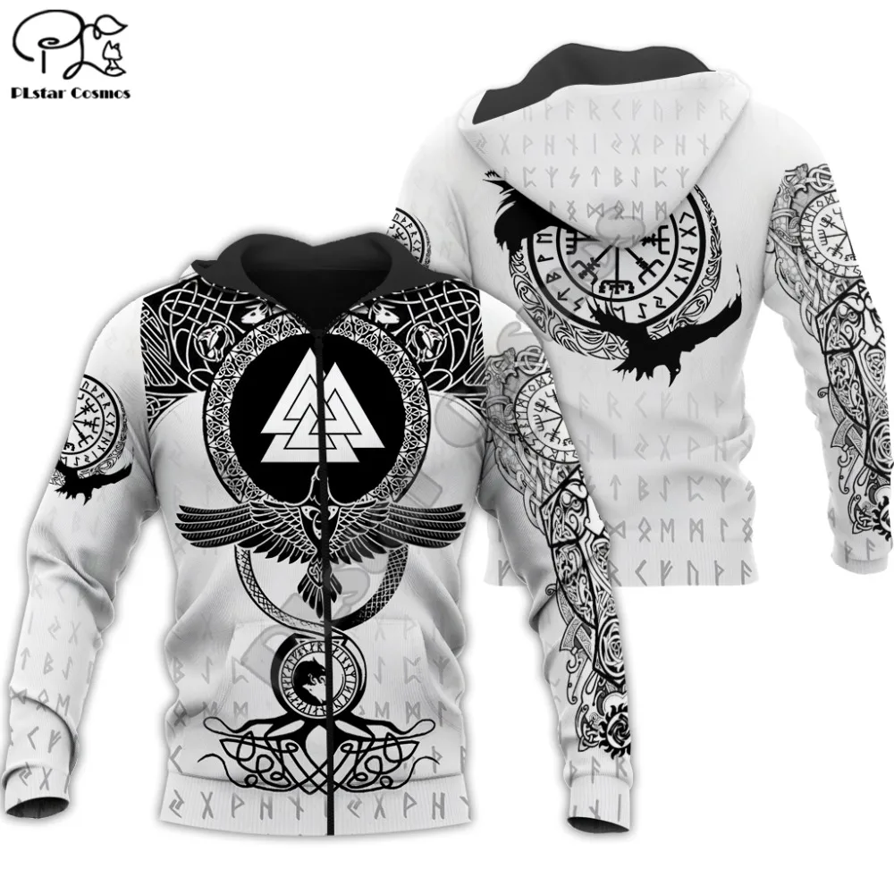 PLstar Cosmos Valhalla God Odin Warrior Tattoo Vintage NewFashion Tracksuit 3DPrint Harajuku Pullover Casual Jacket Hoodies X26
