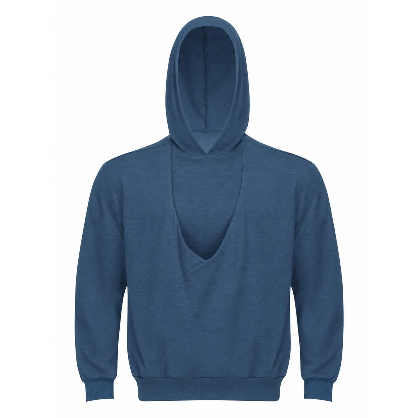 Mens Kangaroo Hoodie for Dad and Baby Carrier Solid Color Front Large Pouch Hooded Sweatshirt Casual Long Sleeve Pullover Top