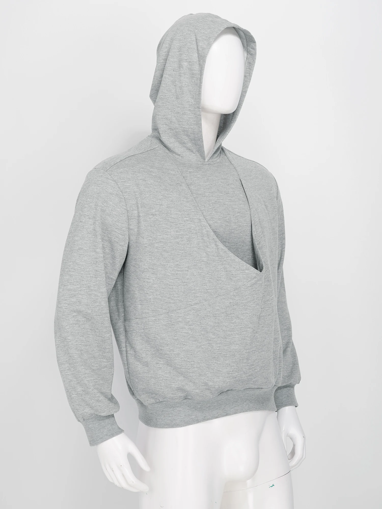 Mens Kangaroo Hoodie for Dad and Baby Carrier Solid Color Front Large Pouch Hooded Sweatshirt Casual Long Sleeve Pullover Top