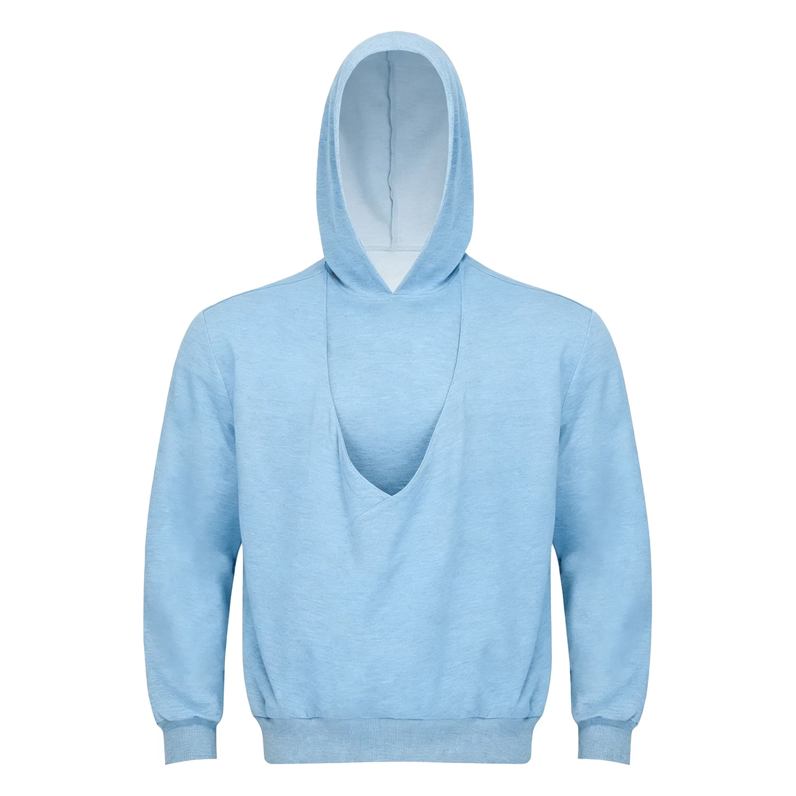 Mens Kangaroo Hoodie for Dad and Baby Carrier Solid Color Front Large Pouch Hooded Sweatshirt Casual Long Sleeve Pullover Top