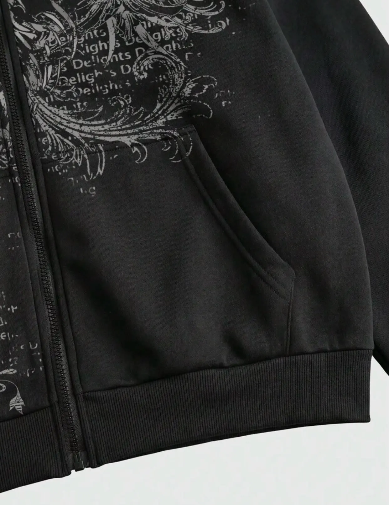 Gothic Spike Man Hoodie Zip Up Hoodie Angel Y2k Print Vintage Grunge Streetwear Men Casual Long Sleeve Sweatshirt Aesthetic