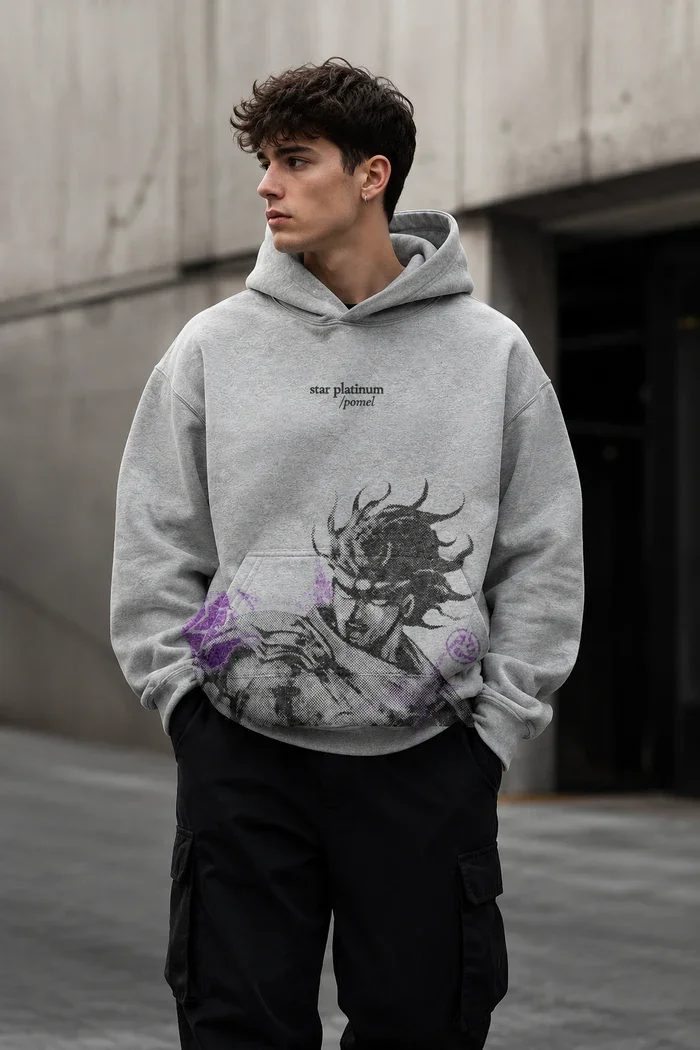 Anime JoJo Graphic Hoodies Vintage Retro Print Oversized Pullover Men Women Hip Hop Y2K Street Style Fans Merch Sweatshirts