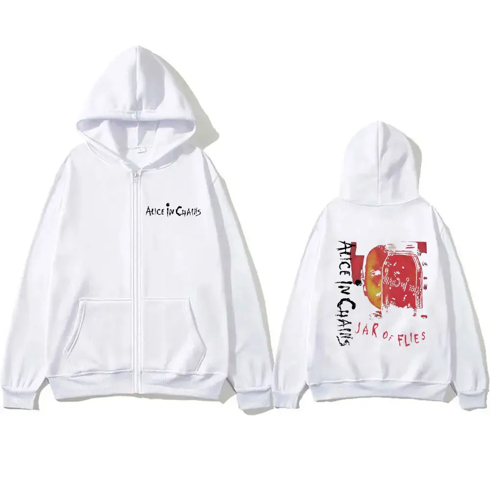 Rock Band Alice in Chains Jar of Flies Album Zipper Hoodie Men Women Vintage Casual Fleece Zip Up Jacket Male Fashion Streetwear