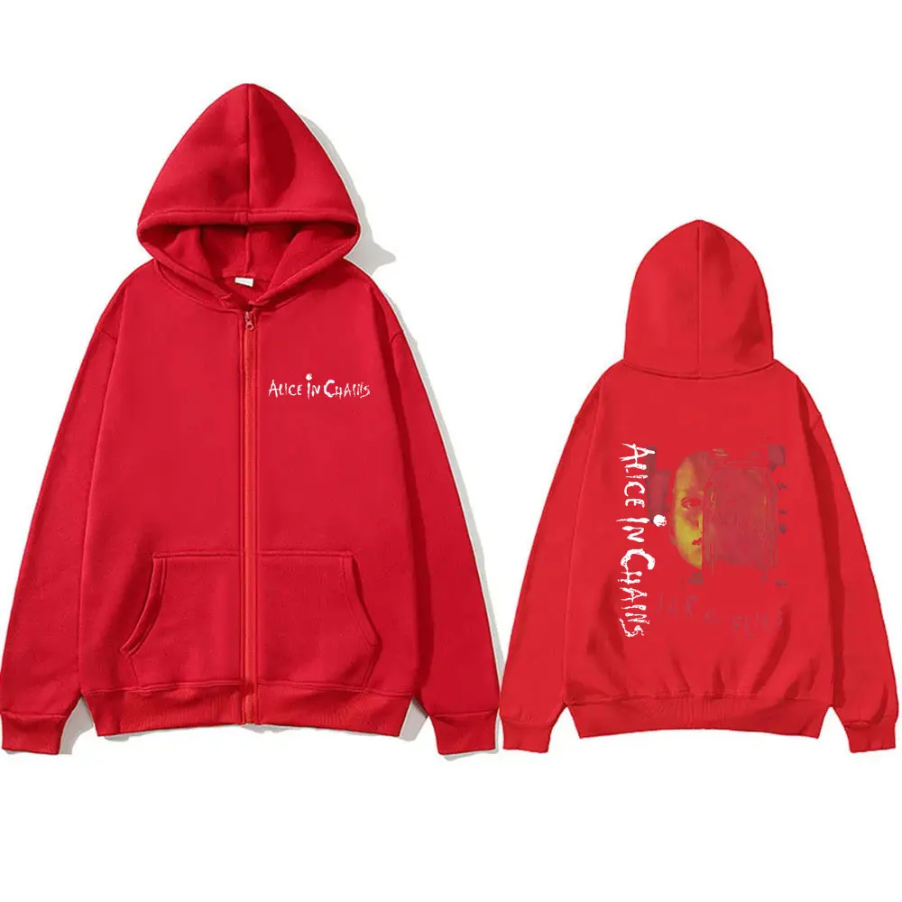 Rock Band Alice in Chains Jar of Flies Album Zipper Hoodie Men Women Vintage Casual Fleece Zip Up Jacket Male Fashion Streetwear