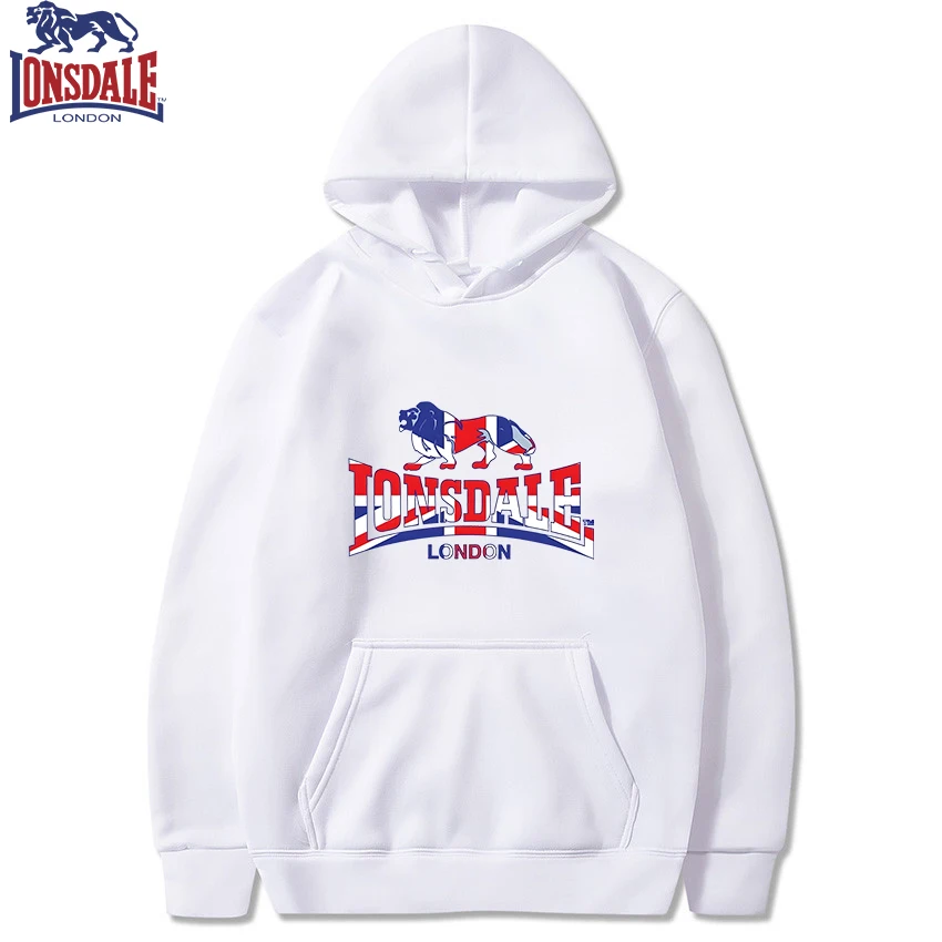LONSDALE Men's Casual Hooded Sweatshirt Logo Print Stylish Spring Autumn Comfortable Fit Sweater
