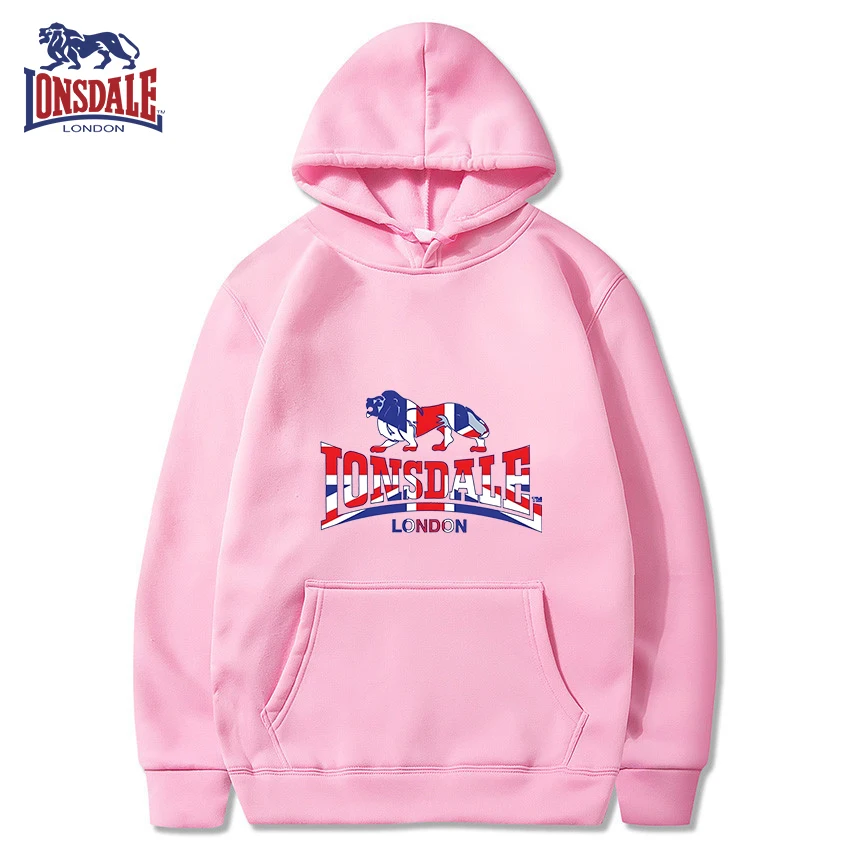 LONSDALE Men's Casual Hooded Sweatshirt Logo Print Stylish Spring Autumn Comfortable Fit Sweater