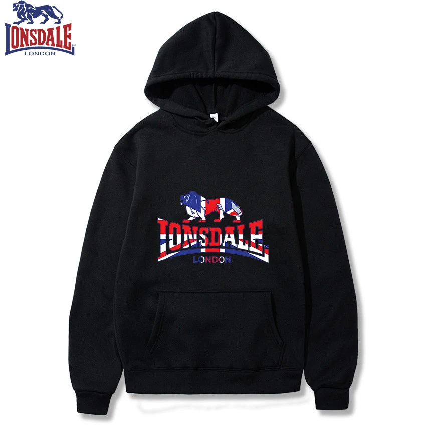 LONSDALE Men's Casual Hooded Sweatshirt Logo Print Stylish Spring Autumn Comfortable Fit Sweater
