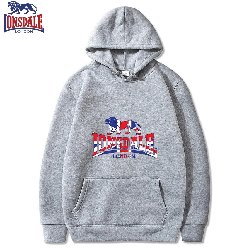 LONSDALE Men's Casual Hooded Sweatshirt Logo Print Stylish Spring Autumn Comfortable Fit Sweater