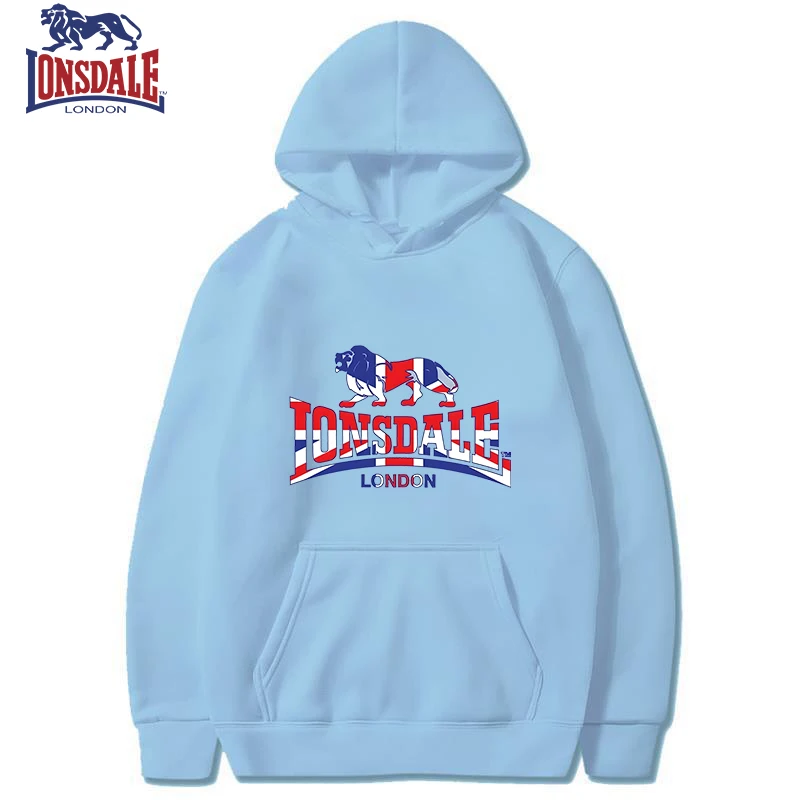 LONSDALE Men's Casual Hooded Sweatshirt Logo Print Stylish Spring Autumn Comfortable Fit Sweater