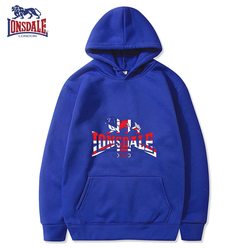 LONSDALE Men's Casual Hooded Sweatshirt Logo Print Stylish Spring Autumn Comfortable Fit Sweater