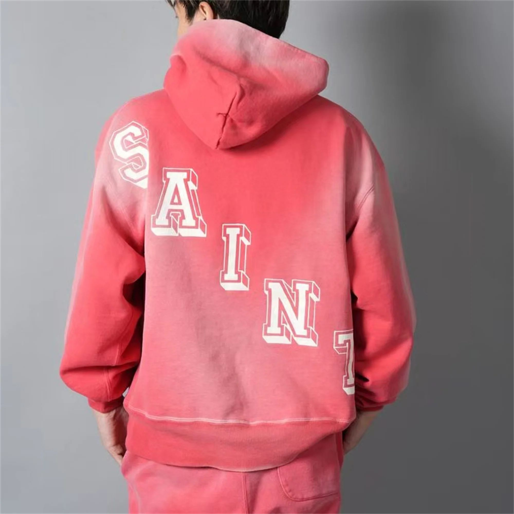 26SS New SAINT Mxxxxxx BABY MICHAEL HOODIE High-Street Oversized Cotton Hooded Sweater Printed Washed Hoodies For Men