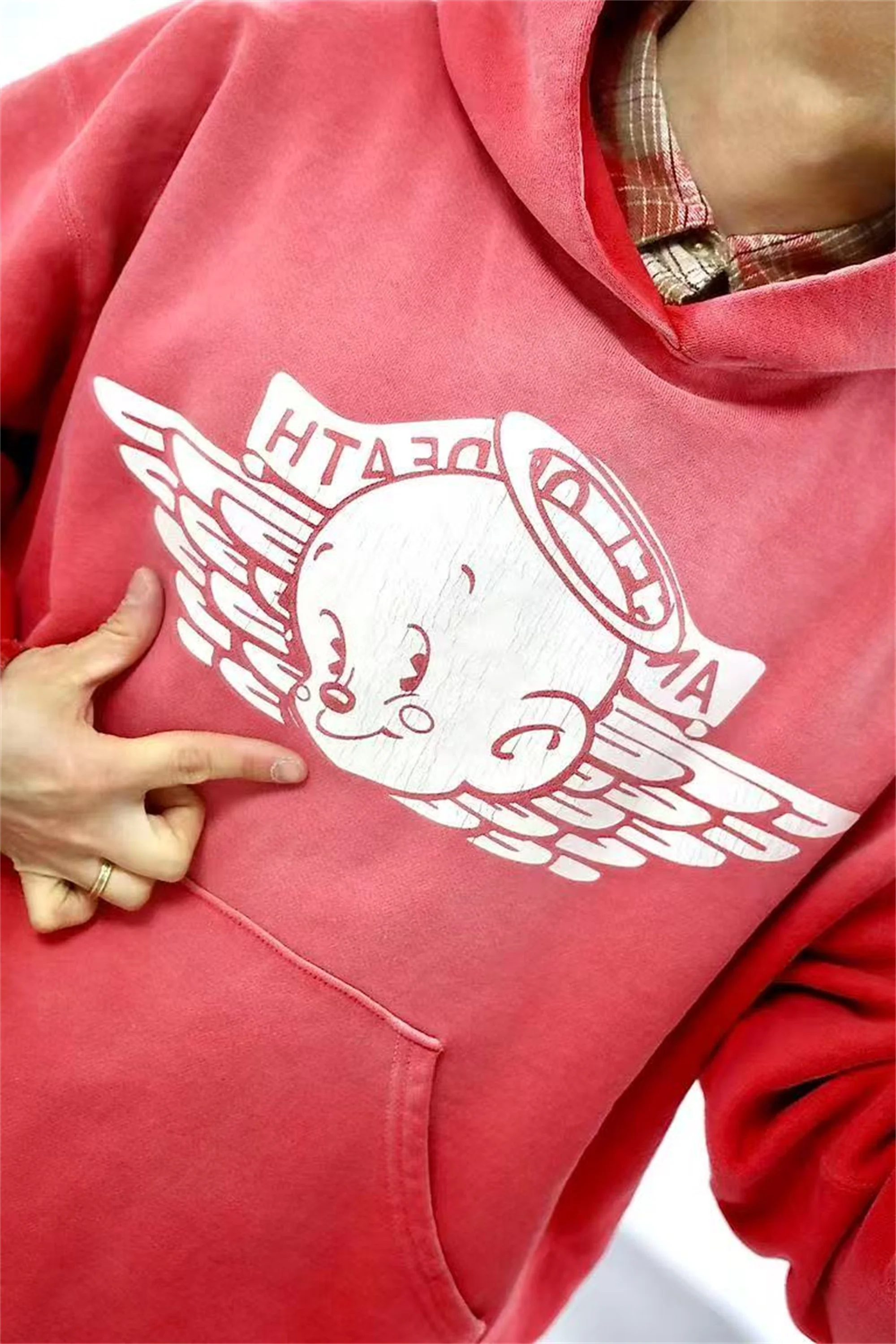 26SS New SAINT Mxxxxxx BABY MICHAEL HOODIE High-Street Oversized Cotton Hooded Sweater Printed Washed Hoodies For Men