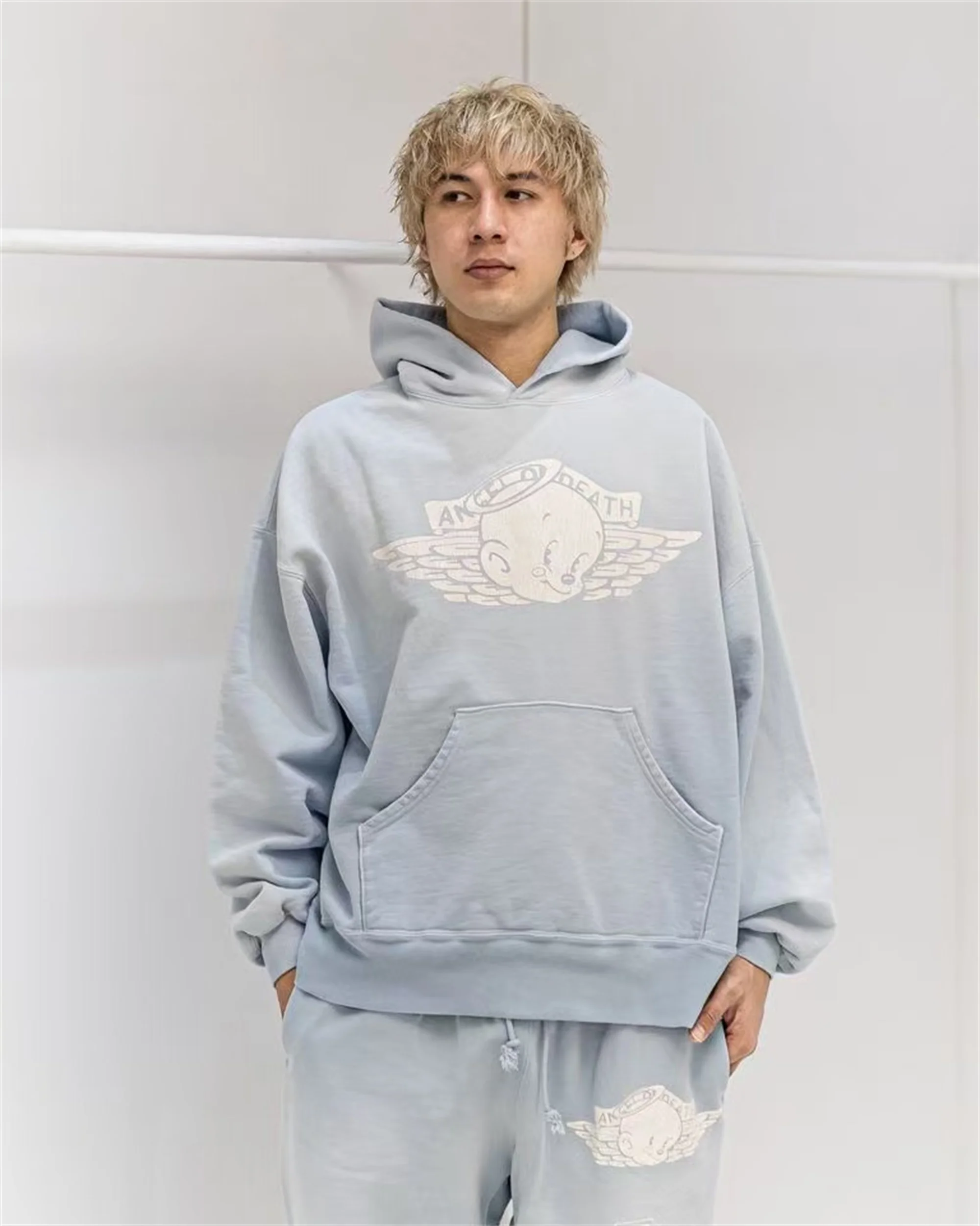 26SS New SAINT Mxxxxxx BABY MICHAEL HOODIE High-Street Oversized Cotton Hooded Sweater Printed Washed Hoodies For Men
