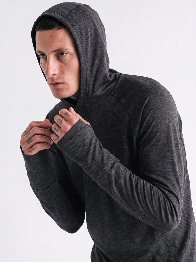 Lightweight Hoodie Men Women Outdoor Running Loose Casual Quick Dry Sport Long Sleeve Hooded Sweatshirts T-shirt Track T Shirt