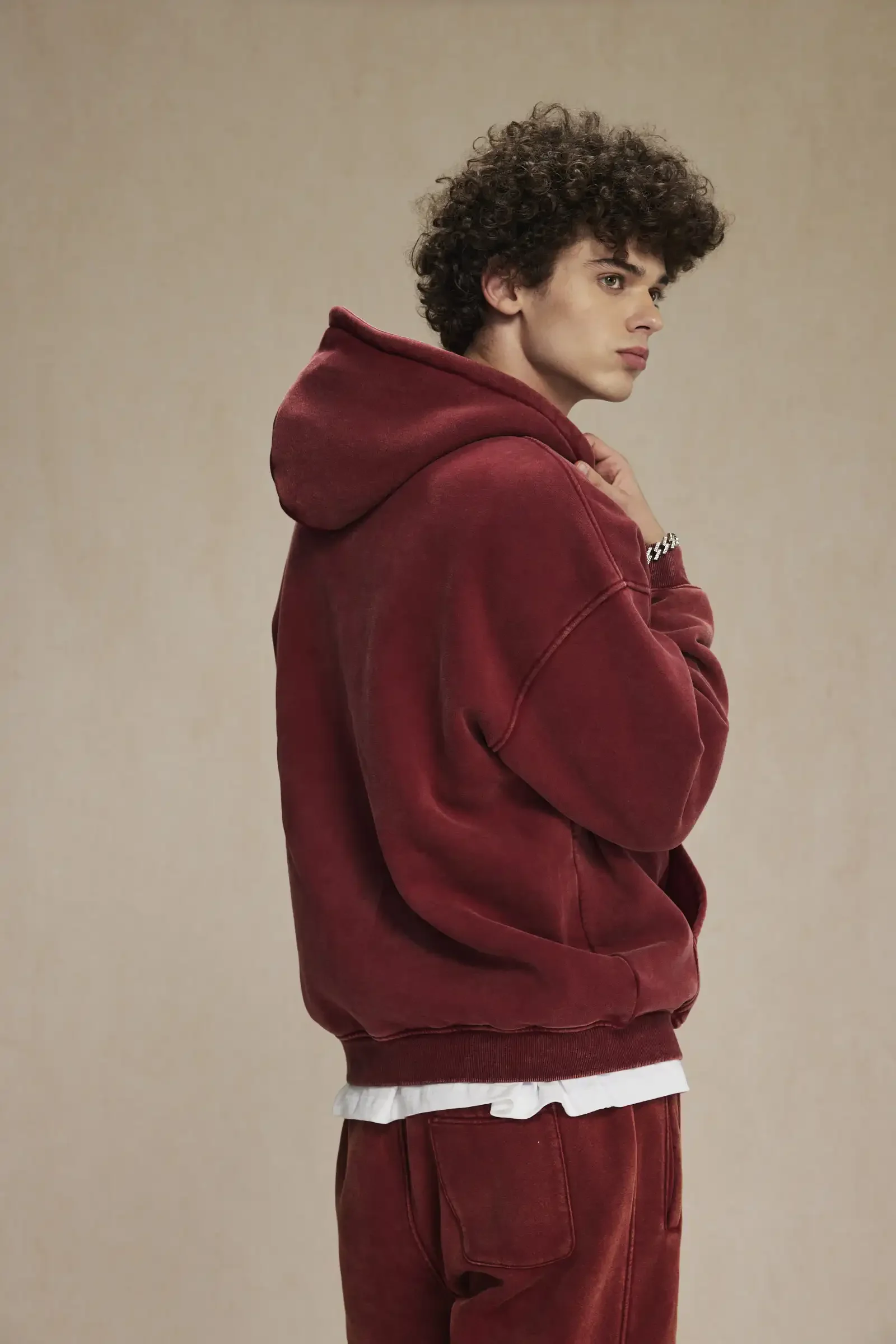 Clothing Autumn and Winter Washed Batik Old Men's Sweater Sweatpants Retro Trendy Brand Suit Men's and Women's Models