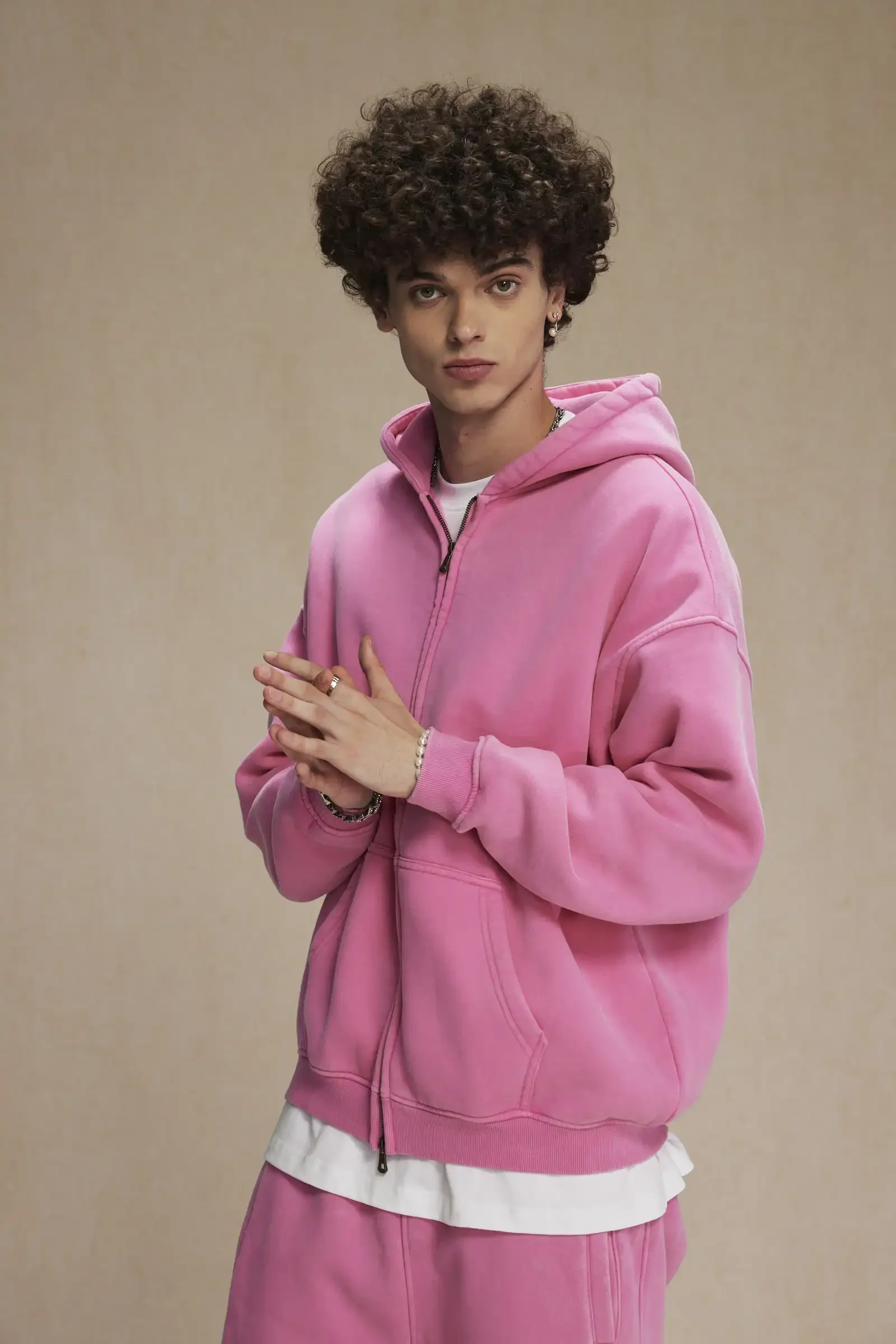 Clothing Autumn and Winter Washed Batik Old Men's Sweater Sweatpants Retro Trendy Brand Suit Men's and Women's Models