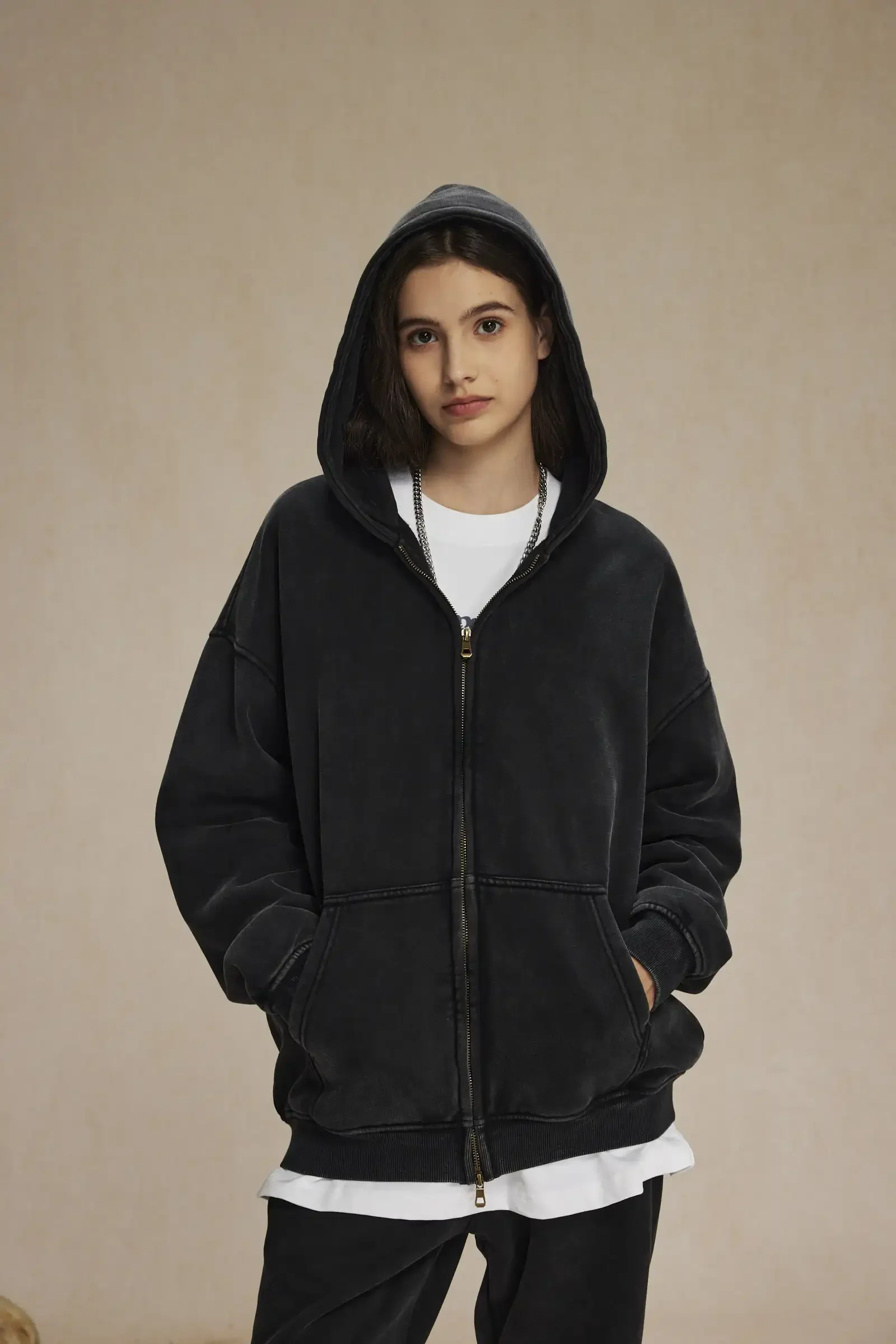 Clothing Autumn and Winter Washed Batik Old Men's Sweater Sweatpants Retro Trendy Brand Suit Men's and Women's Models