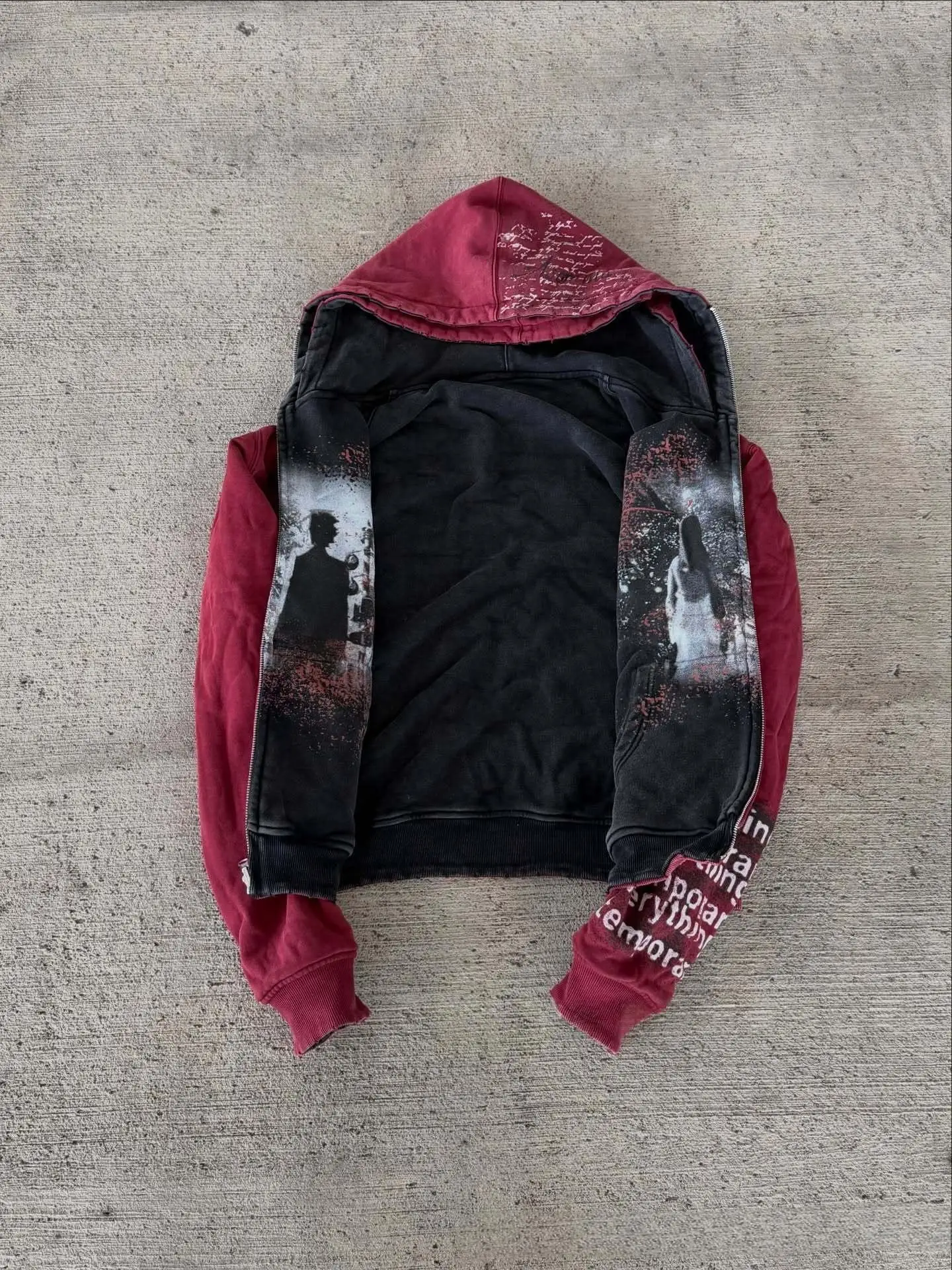 Unisex Heavyweight Hoodie American Style Dark Design Double-Sided Printed Personalized Niche Street Harajuku Fashion