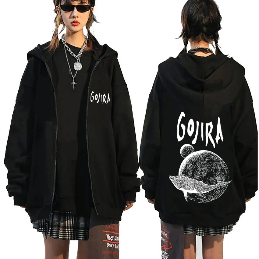 French Metal Band Gojira From Mars To Sirius Album Cover Zipper Hoodie Men Women Vintage Rock Oversized Fleece Zip Up Hoodies