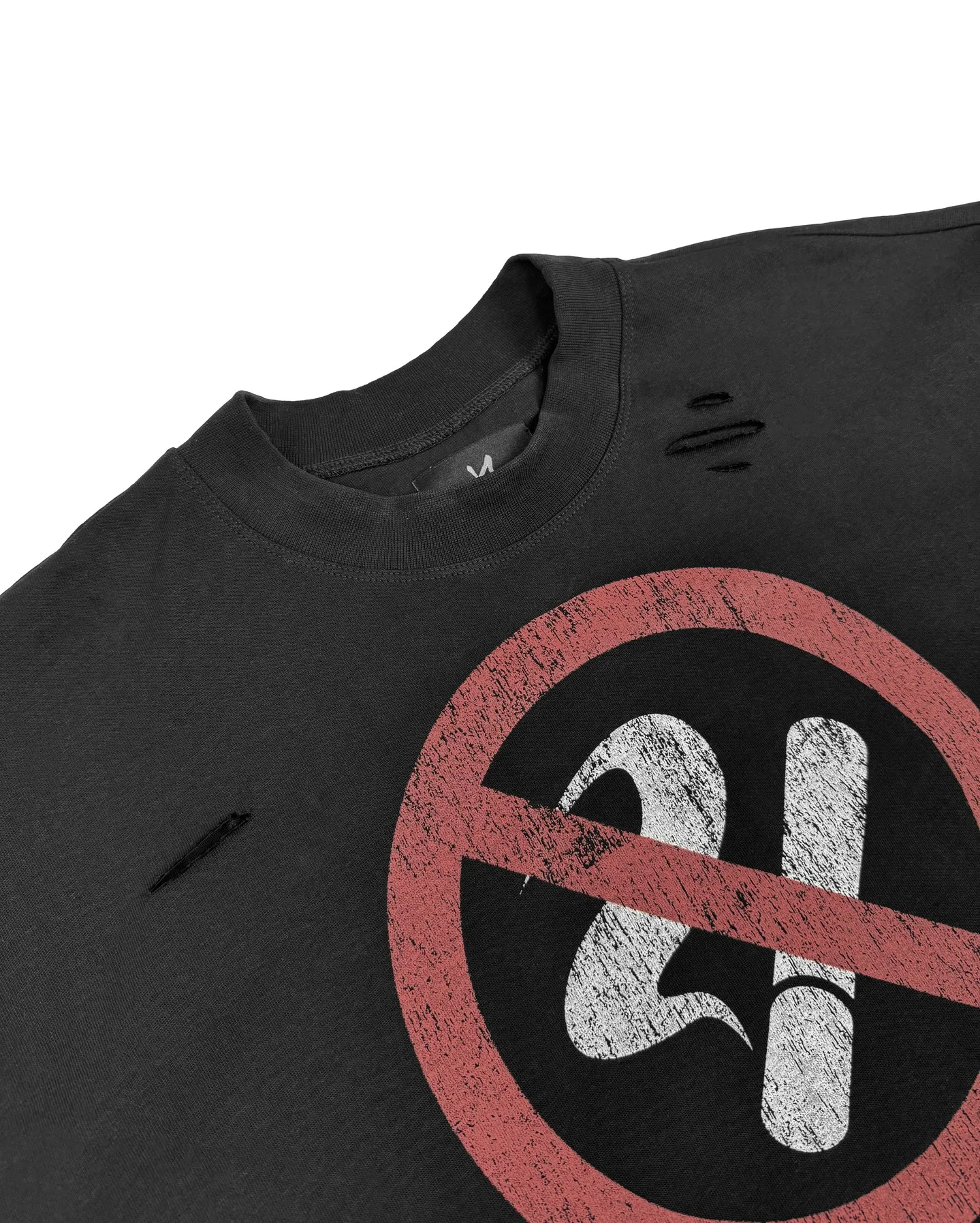 Y2K Gothic Harajuku Hip Hop Punk Long Sleeved Prohibited Cigarette Print Pattern T Shirts Retro Street Wear Loose Ripped Top