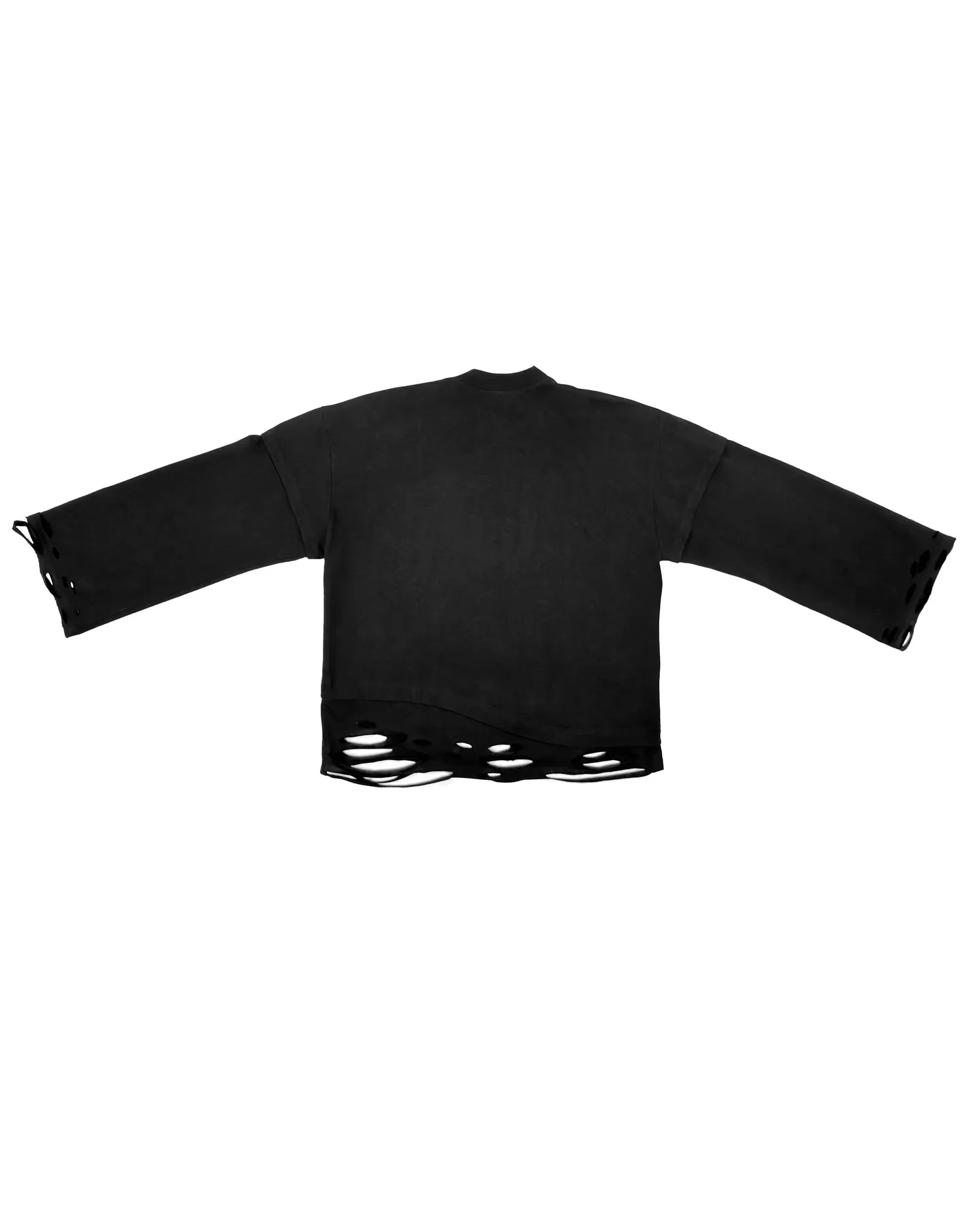 Y2K Gothic Harajuku Hip Hop Punk Long Sleeved Prohibited Cigarette Print Pattern T Shirts Retro Street Wear Loose Ripped Top