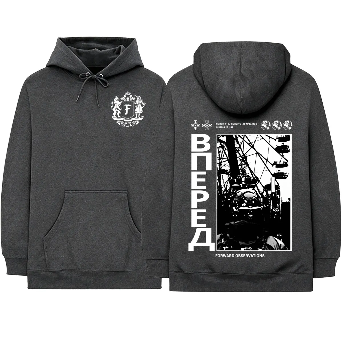 Forward Observations Group Skeleton Hoodies Men's Women Clothing Fashion Gothic Long Sleeve Pullovers Sweatshirts Streetwear