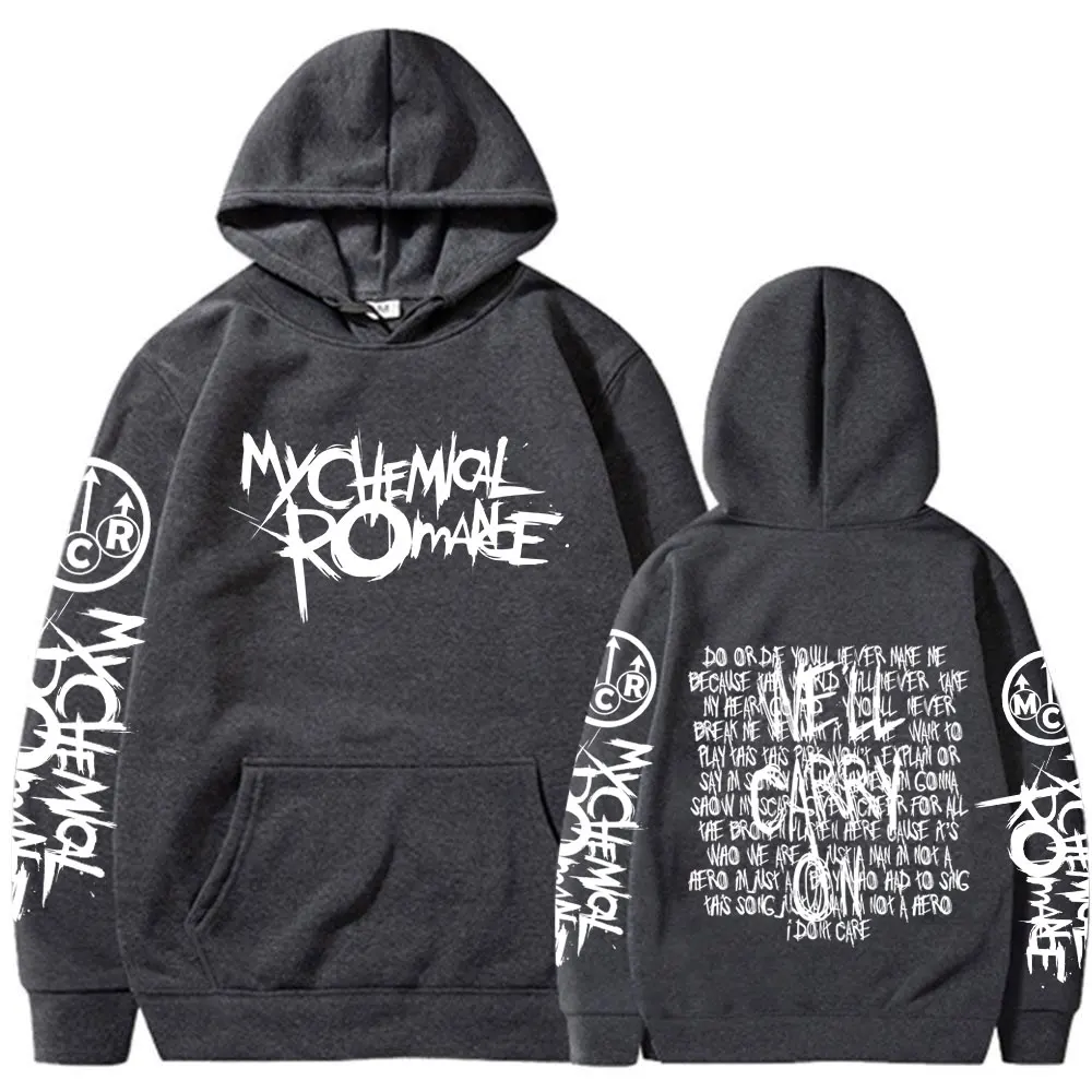 My Chemical Romance Double Sided Graphic Hoodies Streetwear Black Parade Punk Emo Rock Pullover Men's Women Hooded Sweatshirts