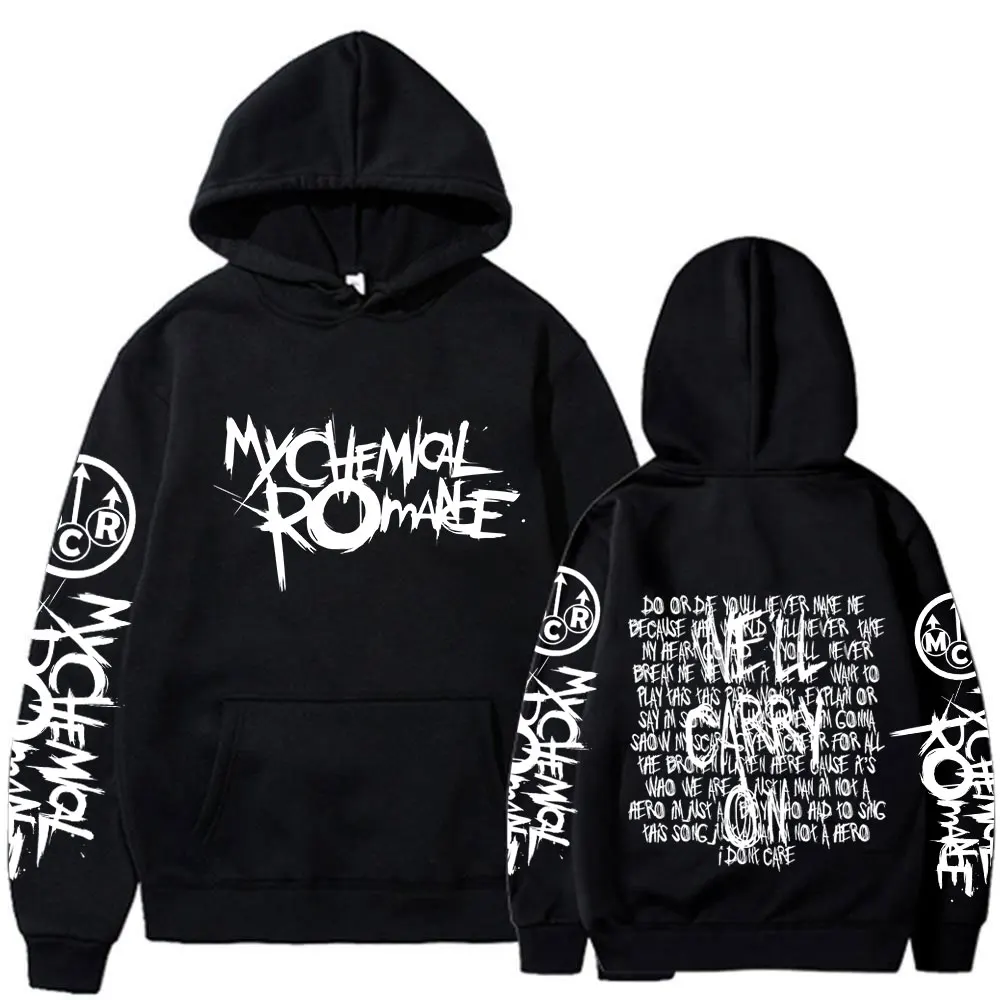 My Chemical Romance Double Sided Graphic Hoodies Streetwear Black Parade Punk Emo Rock Pullover Men's Women Hooded Sweatshirts