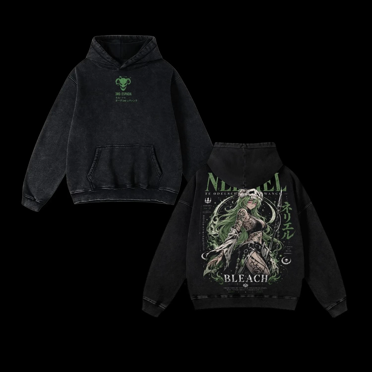 Manga Bleach Shihouin Yoruichi Printed Hooded Men Women Washed Cotton Hoodie Retro Streetwear Unisex Casual Oversized Sweatshirt