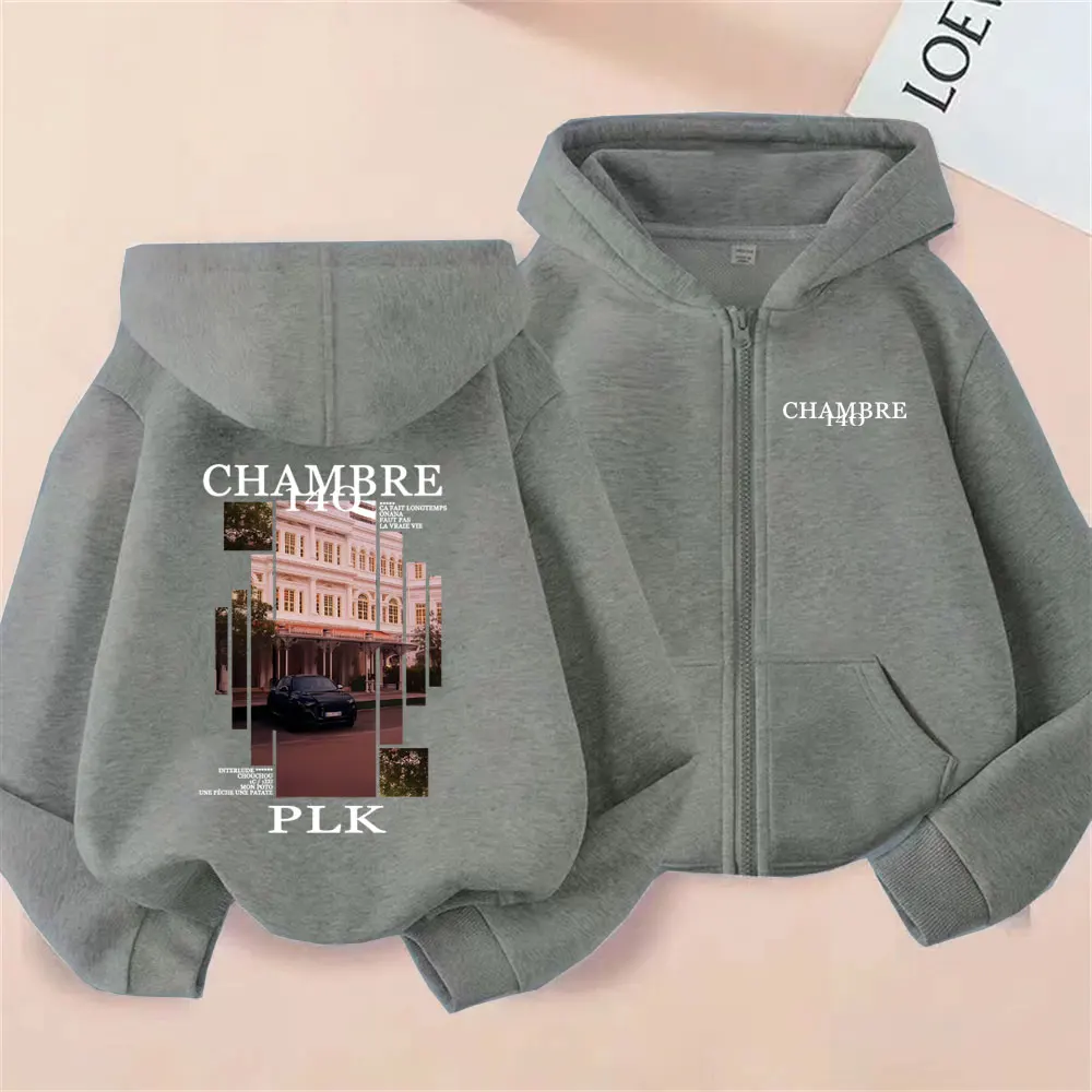Rapper PLK Chambre 140 Album Graphic Zipper Hoodie Men Women Hip Hop Fashion Pop Music Zip Up Jacket Coat Male Oversized Hoodies