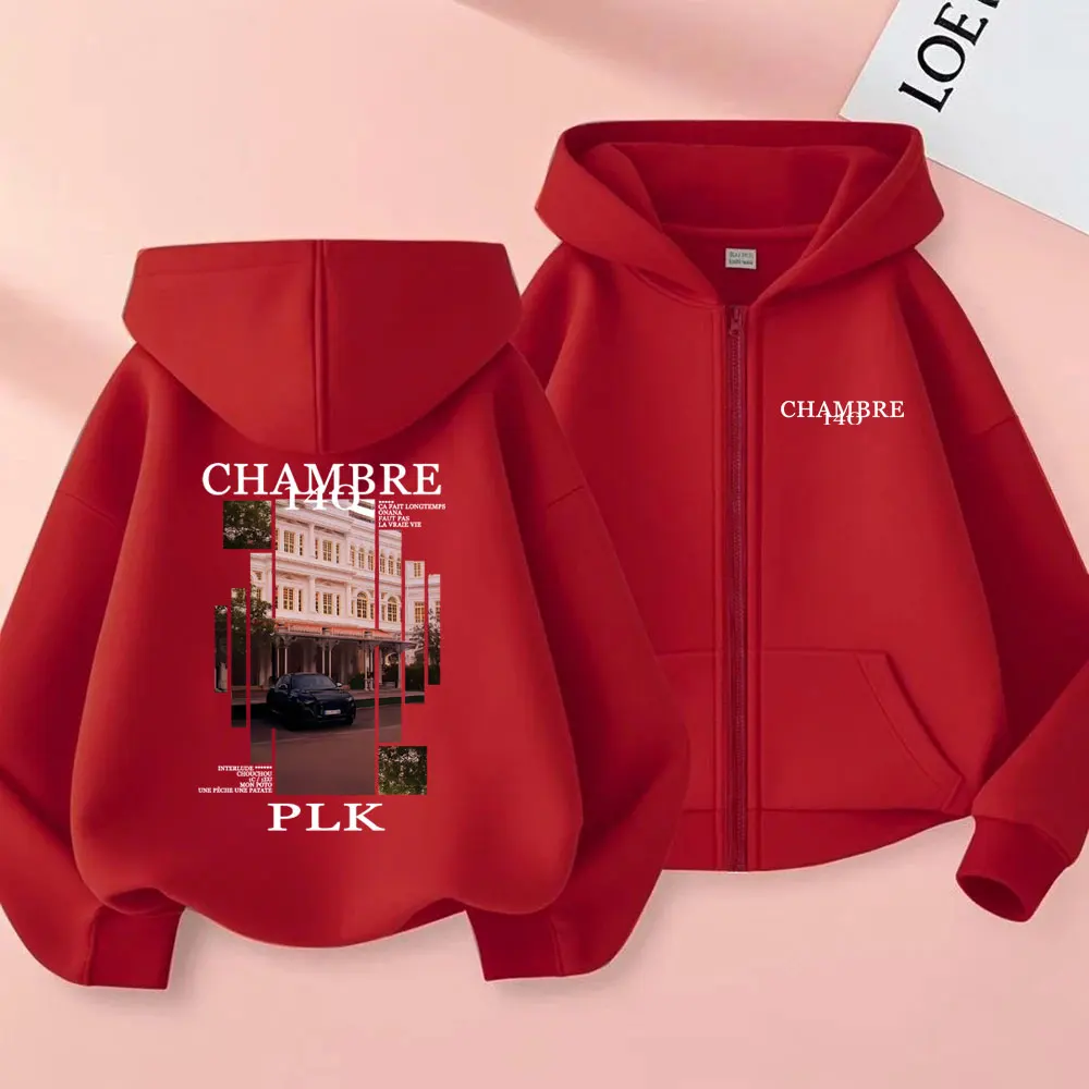 Rapper PLK Chambre 140 Album Graphic Zipper Hoodie Men Women Hip Hop Fashion Pop Music Zip Up Jacket Coat Male Oversized Hoodies