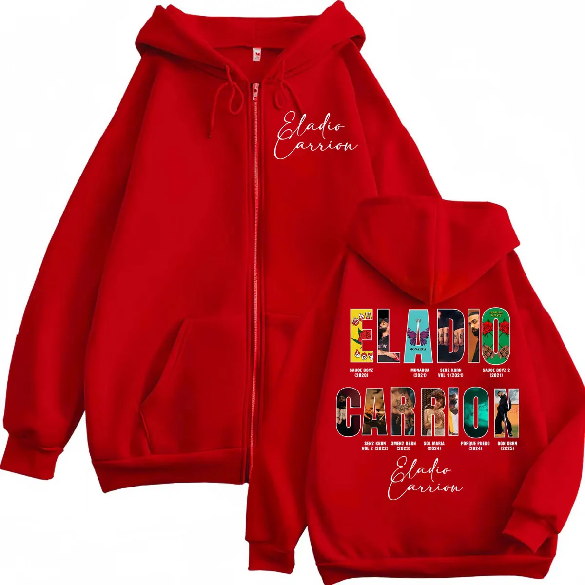 Singer Eladio Carrion Album Merch Zipper Hoodie Men's Women's Hip Hop Fashion Zip Up Sweatshirt Harajuku Y2k Oversized Pullovers
