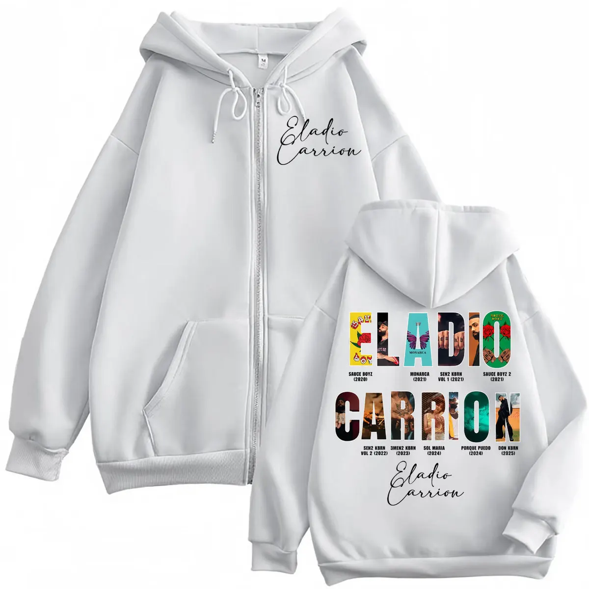 Singer Eladio Carrion Album Merch Zipper Hoodie Men's Women's Hip Hop Fashion Zip Up Sweatshirt Harajuku Y2k Oversized Pullovers