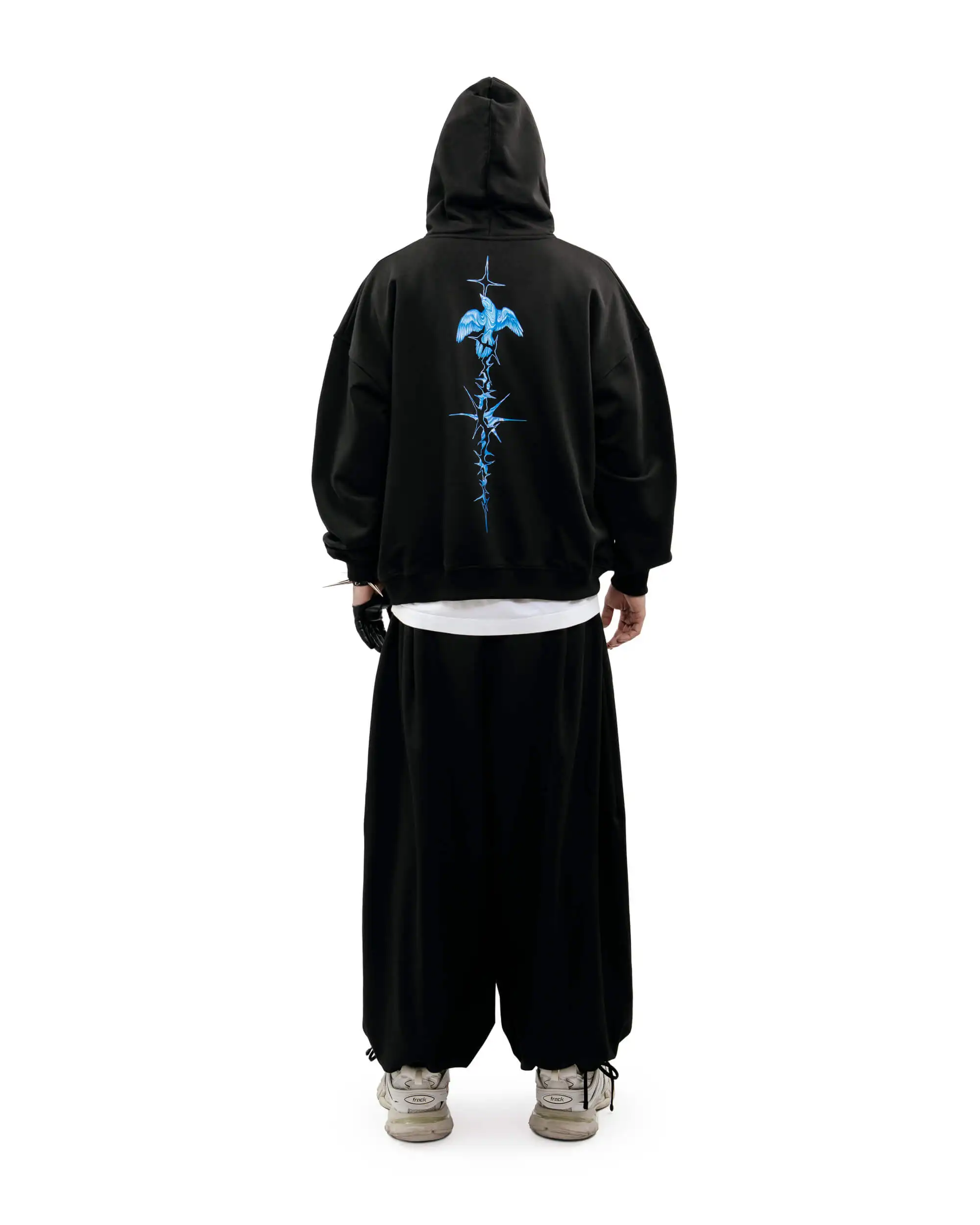 Harajuku Oversized Streetwear Pullover Men's Hoodies Bright Side Graphic Print Hooded Sweatshirt Hip Hop Aesthetic Tops Goth Y2k