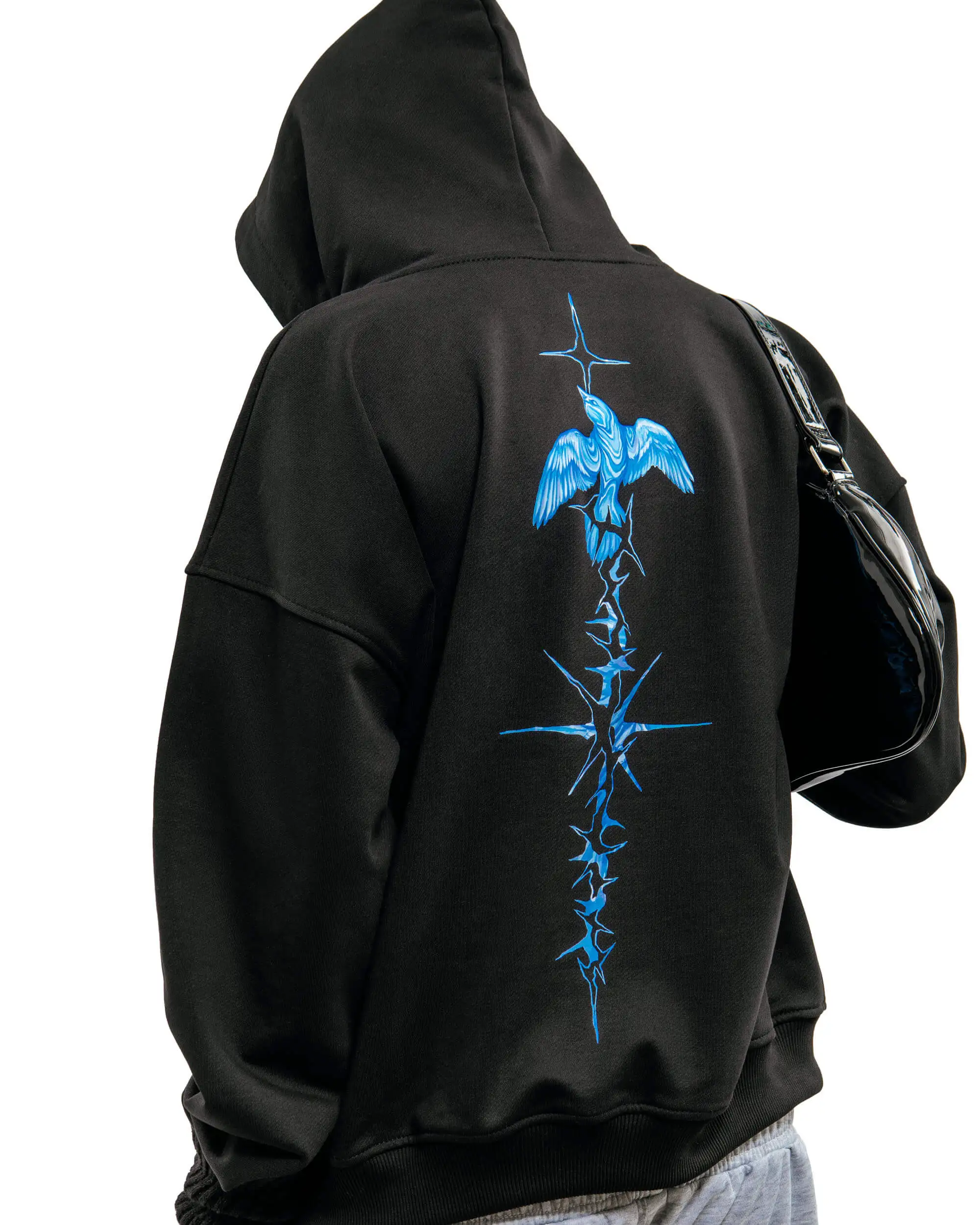 Harajuku Oversized Streetwear Pullover Men's Hoodies Bright Side Graphic Print Hooded Sweatshirt Hip Hop Aesthetic Tops Goth Y2k