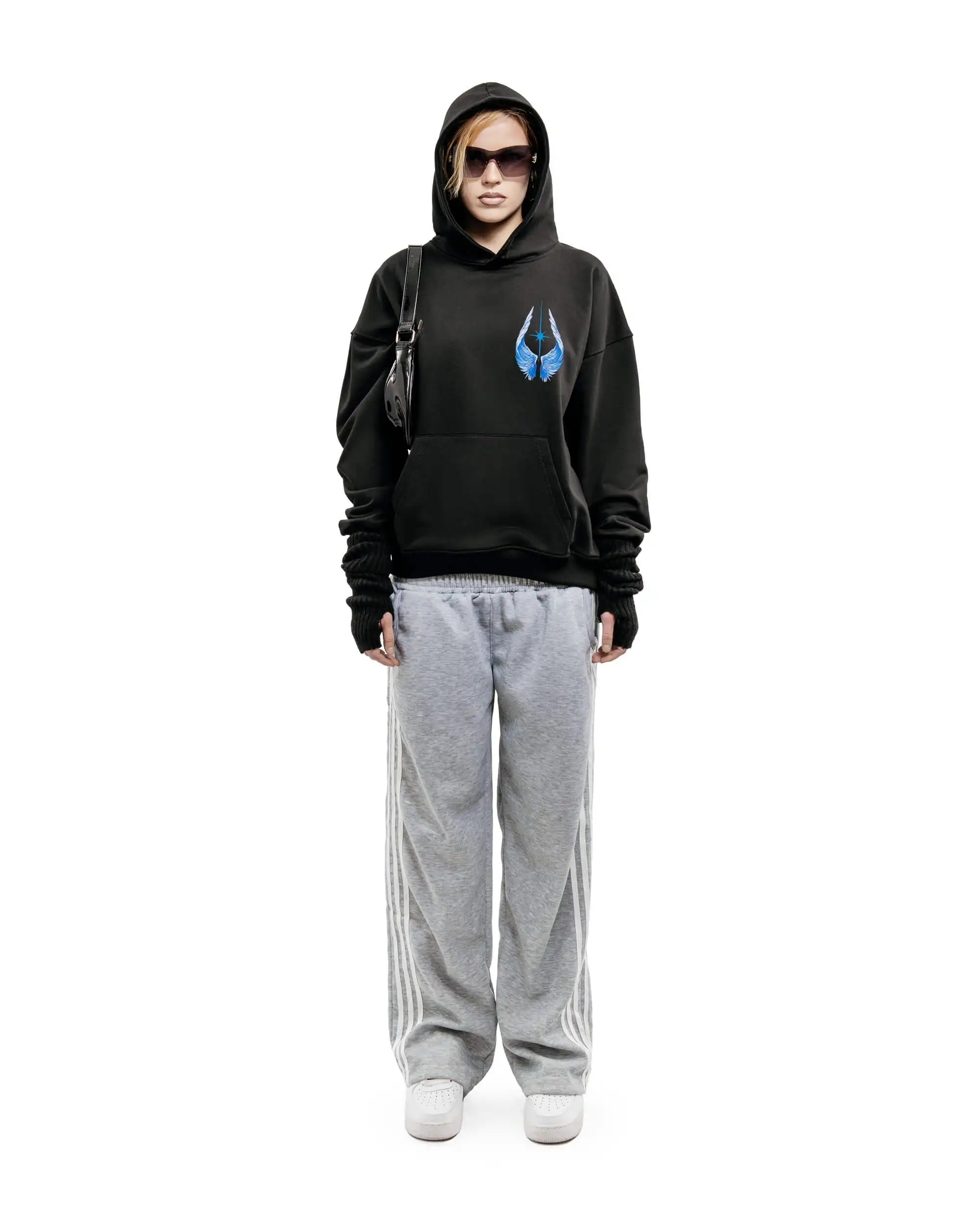Harajuku Oversized Streetwear Pullover Men's Hoodies Bright Side Graphic Print Hooded Sweatshirt Hip Hop Aesthetic Tops Goth Y2k